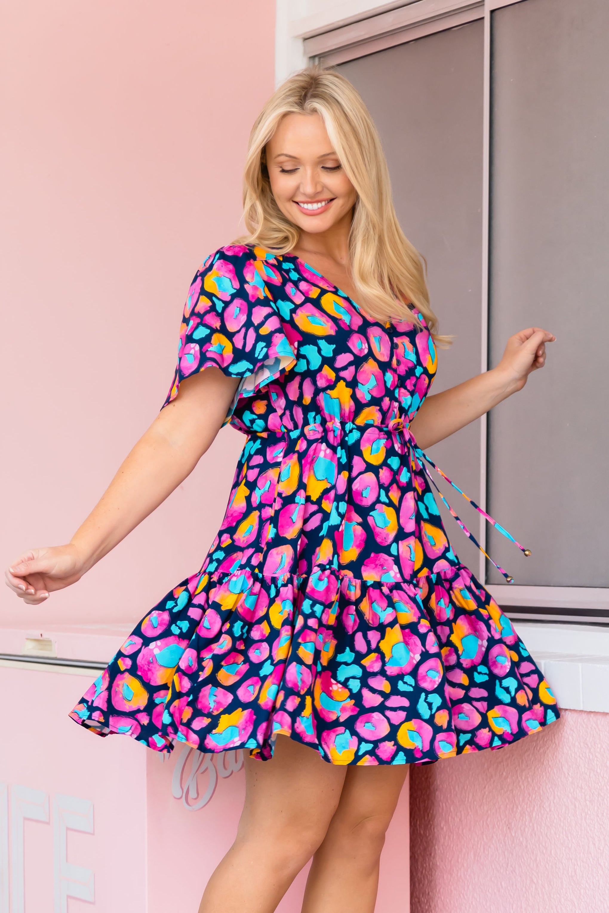 Esmae Dress in Magenta Leopard by Kasey Rainbow