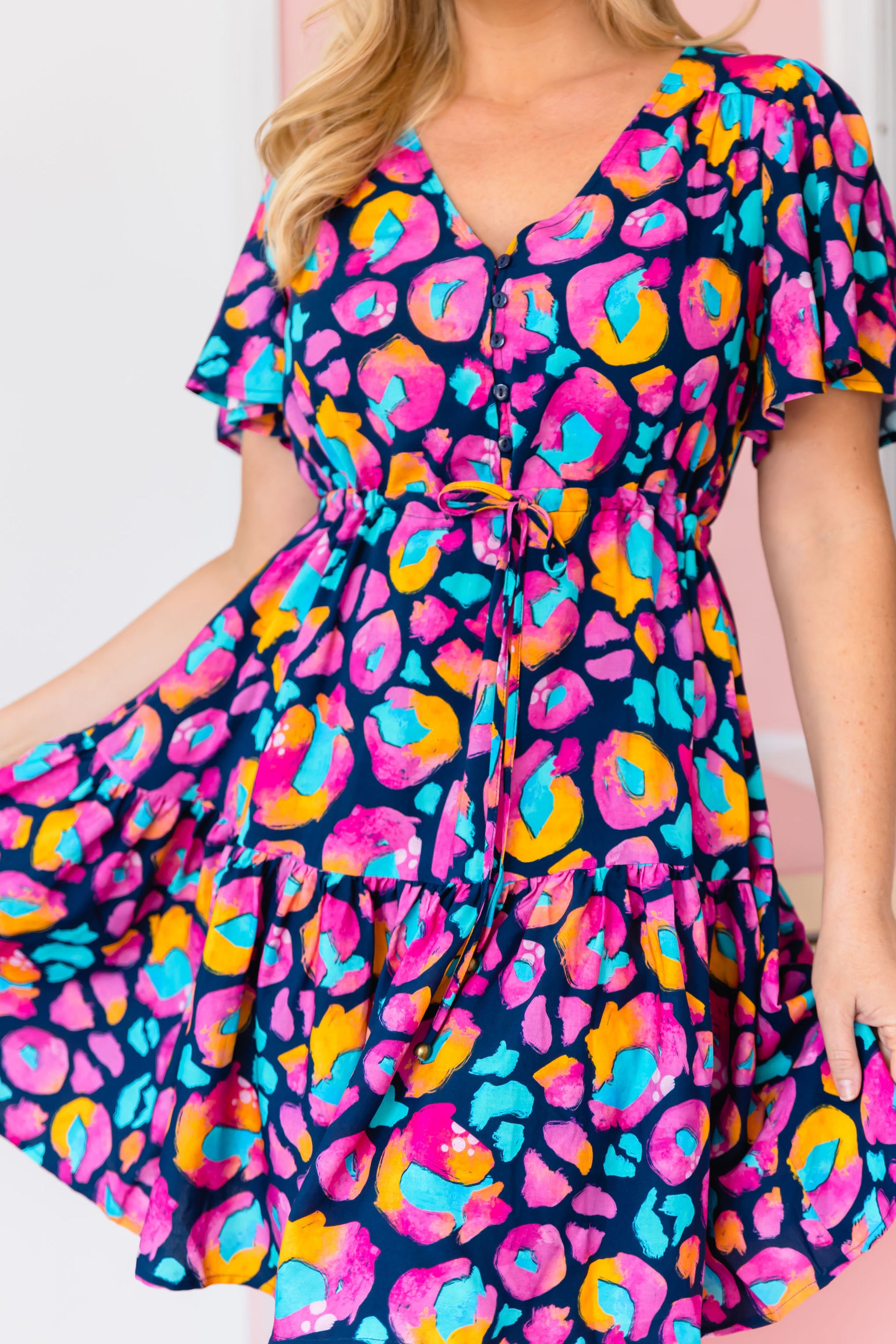 Esmae Dress in Magenta Leopard by Kasey Rainbow