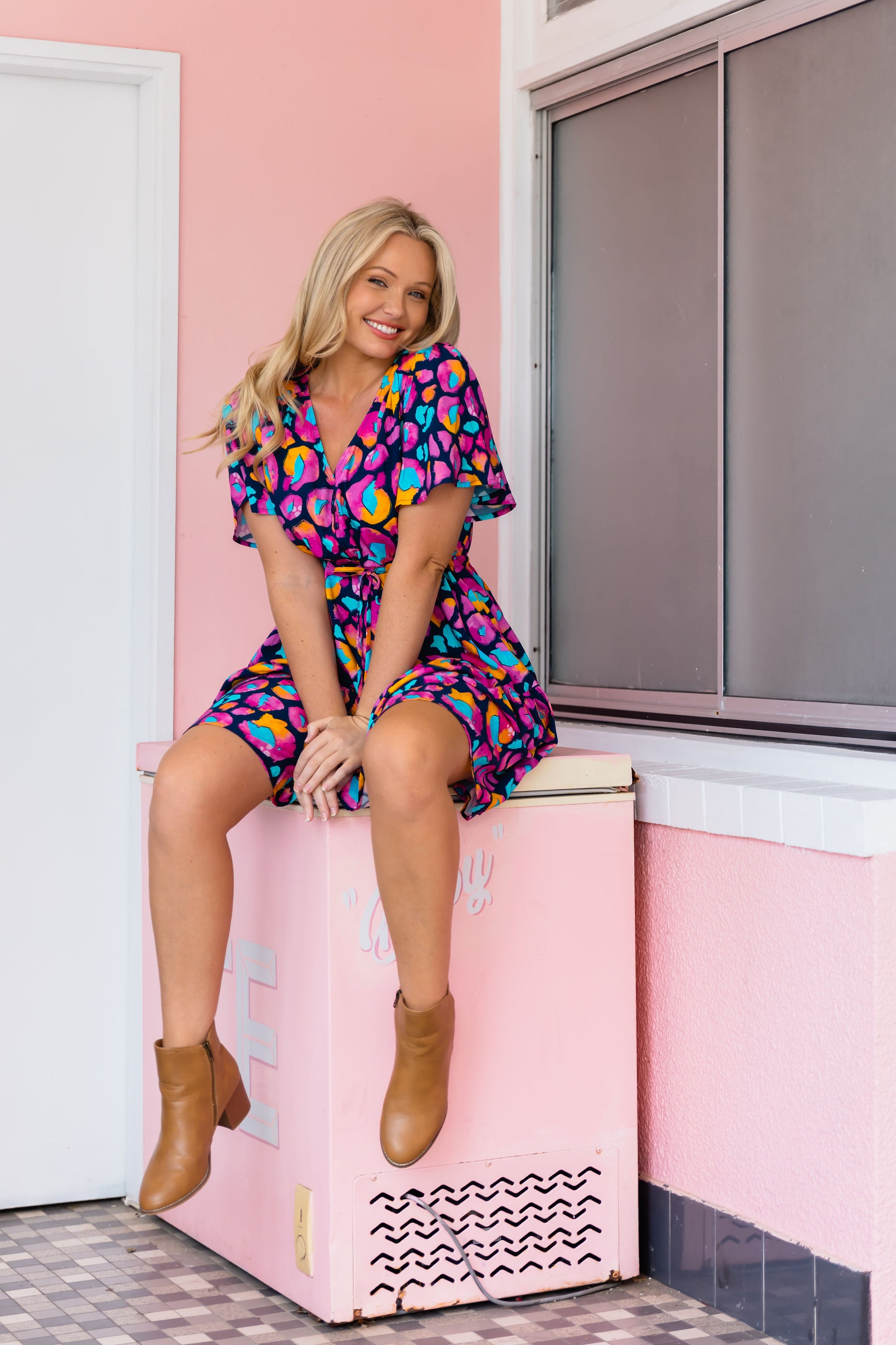 Esmae Dress in Magenta Leopard by Kasey Rainbow