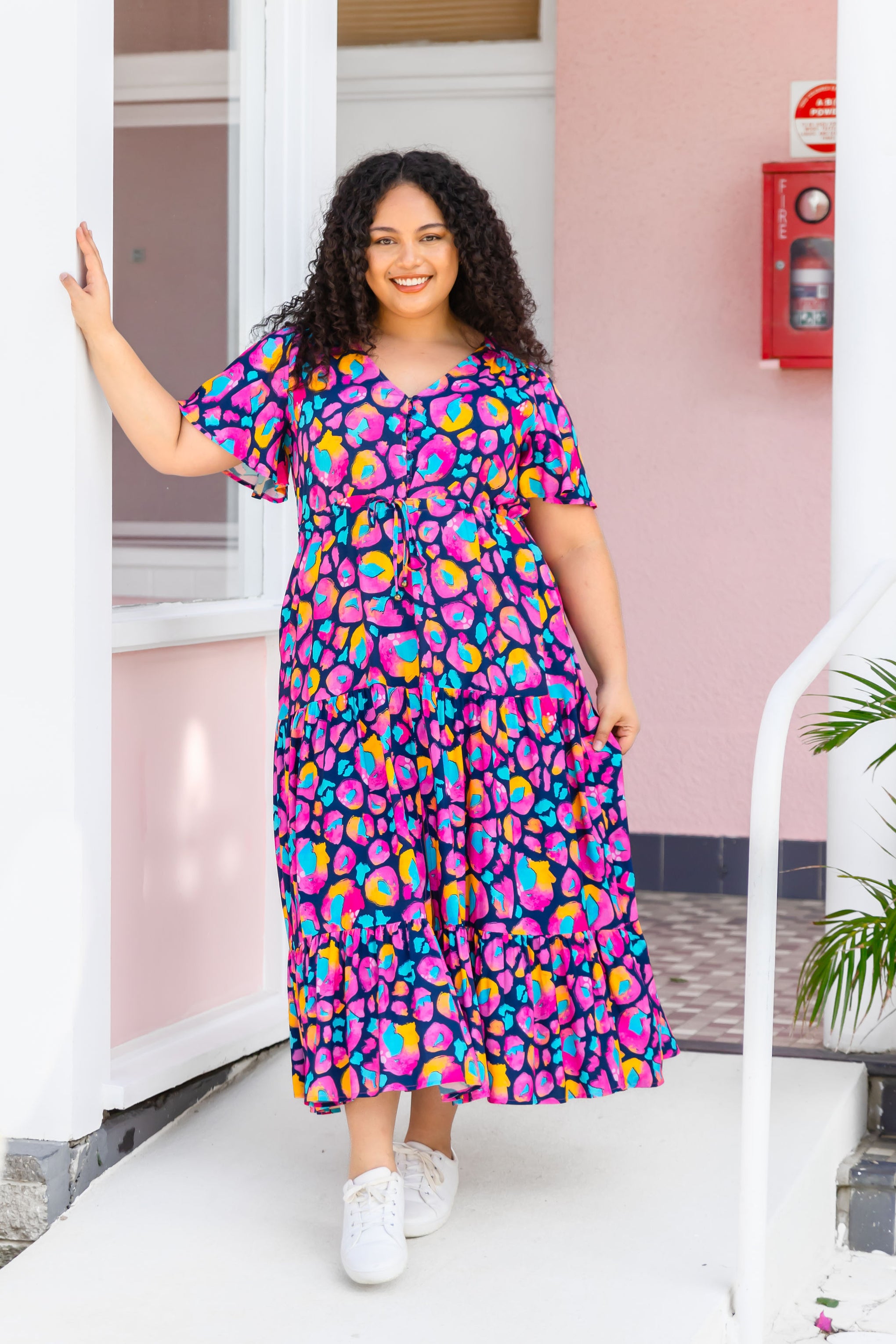 Bonnie Dress in Magenta Leopard by Kasey Rainbow
