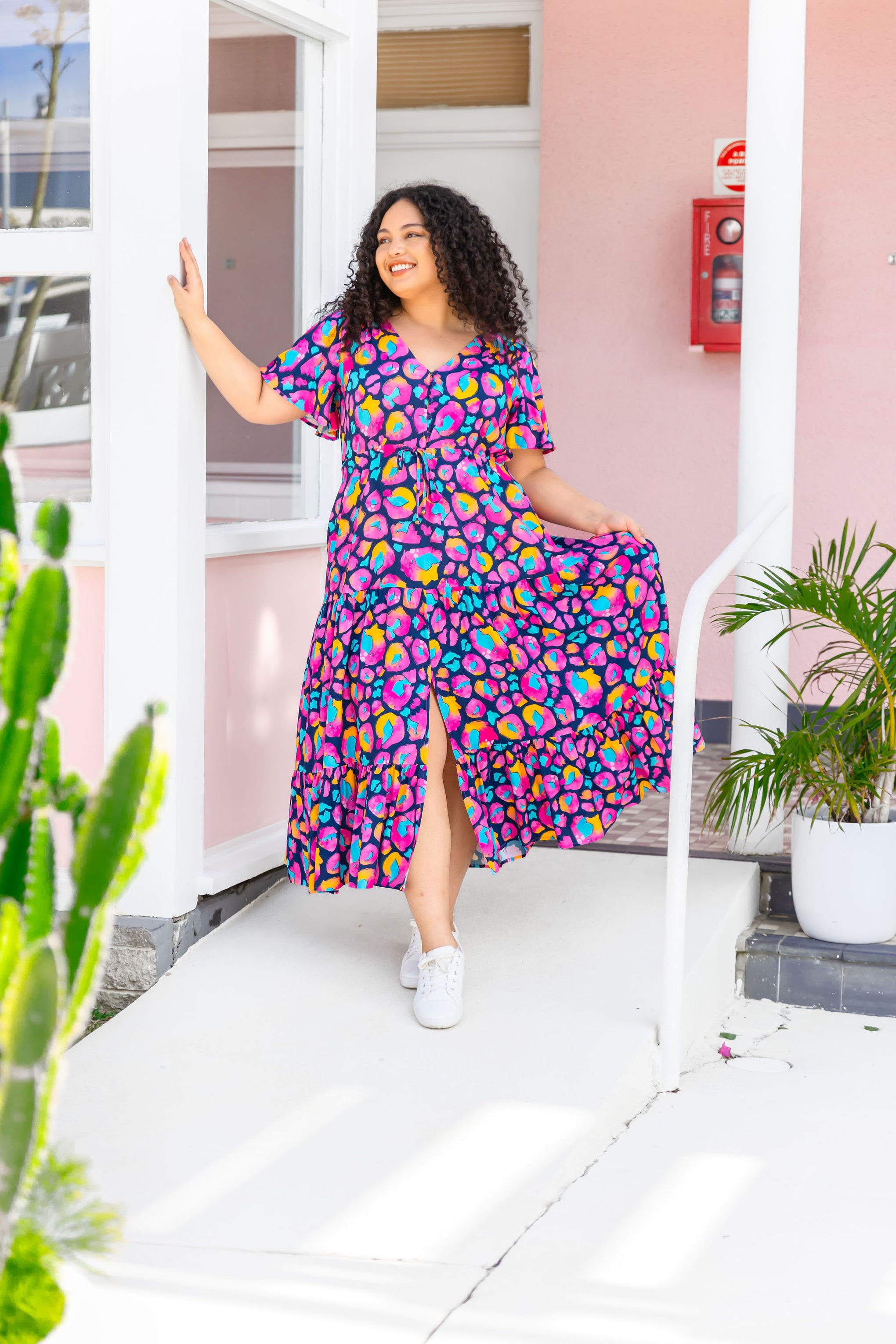 Bonnie Dress in Magenta Leopard by Kasey Rainbow