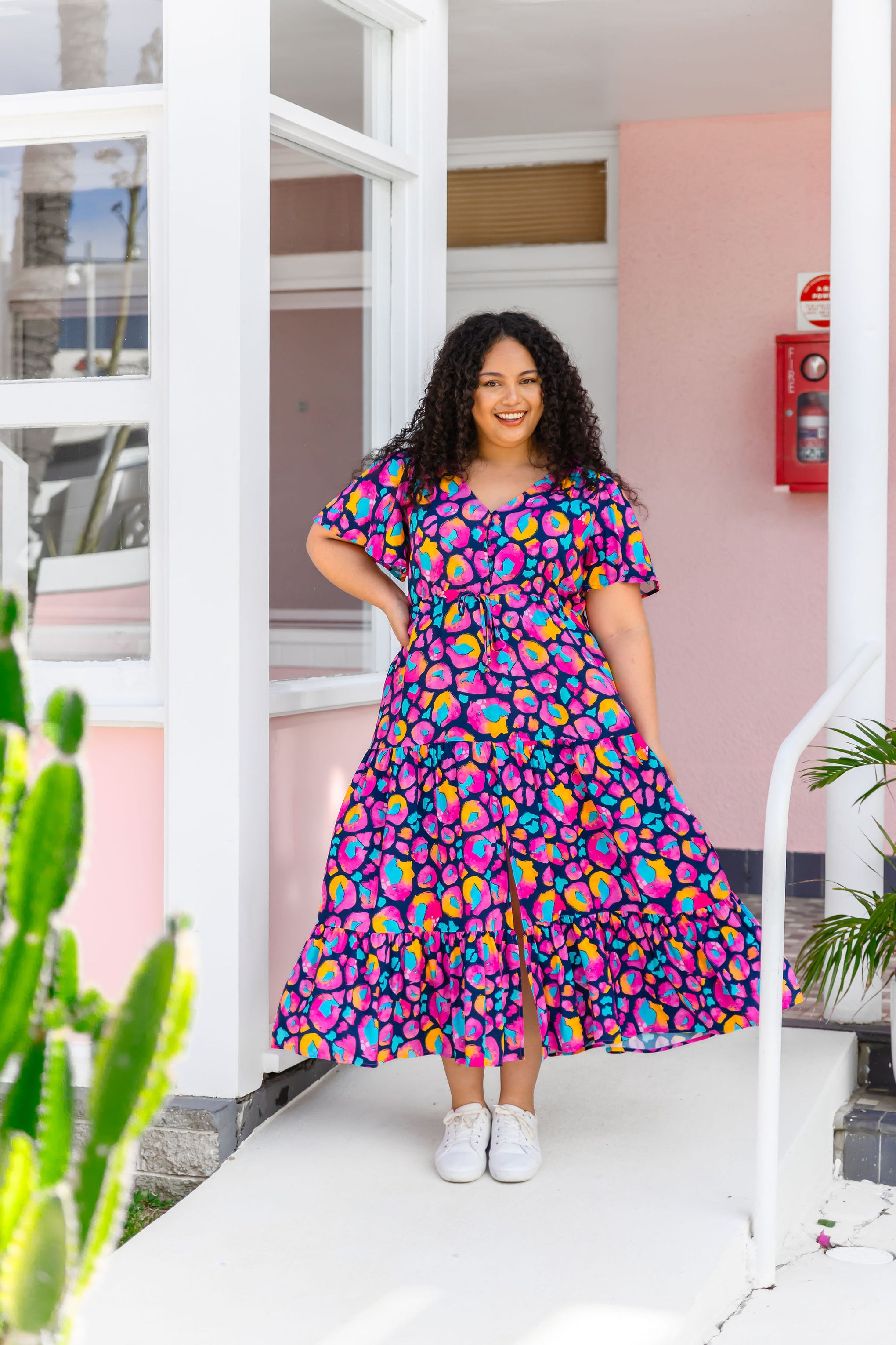 Bonnie Dress in Magenta Leopard by Kasey Rainbow