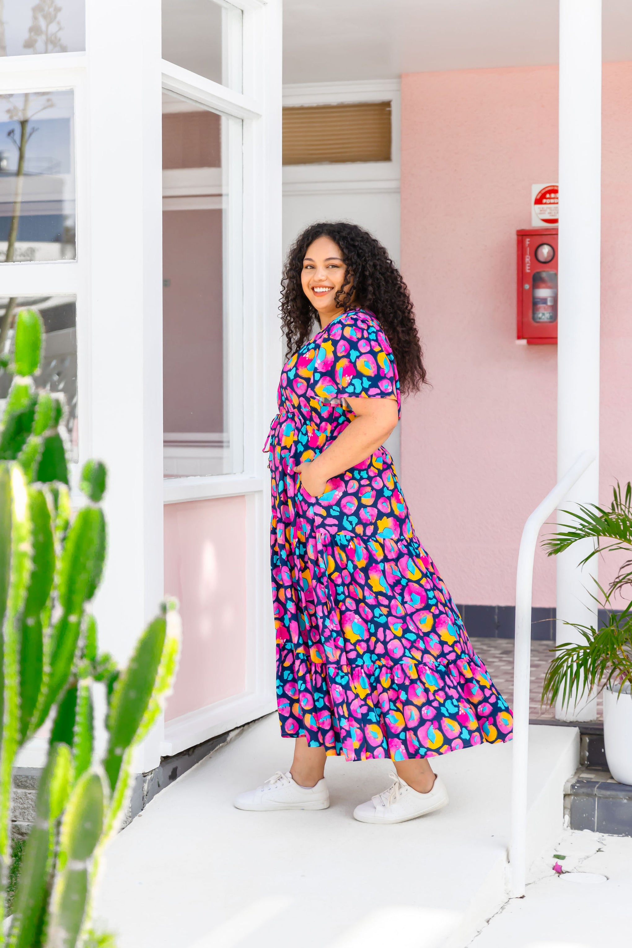 Bonnie Dress in Magenta Leopard by Kasey Rainbow