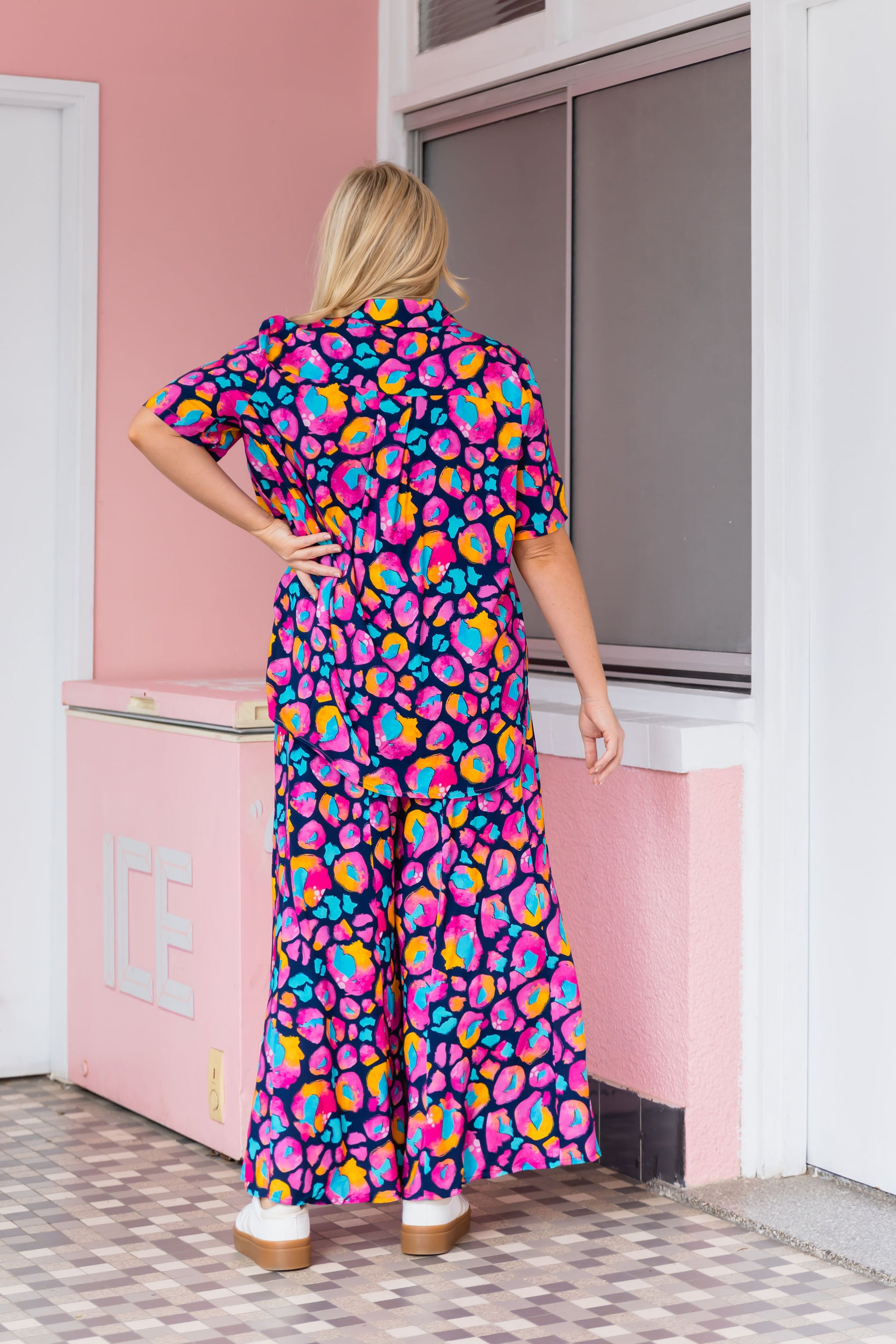 Samara Shirt in Magenta Leopard by Kasey Rainbow