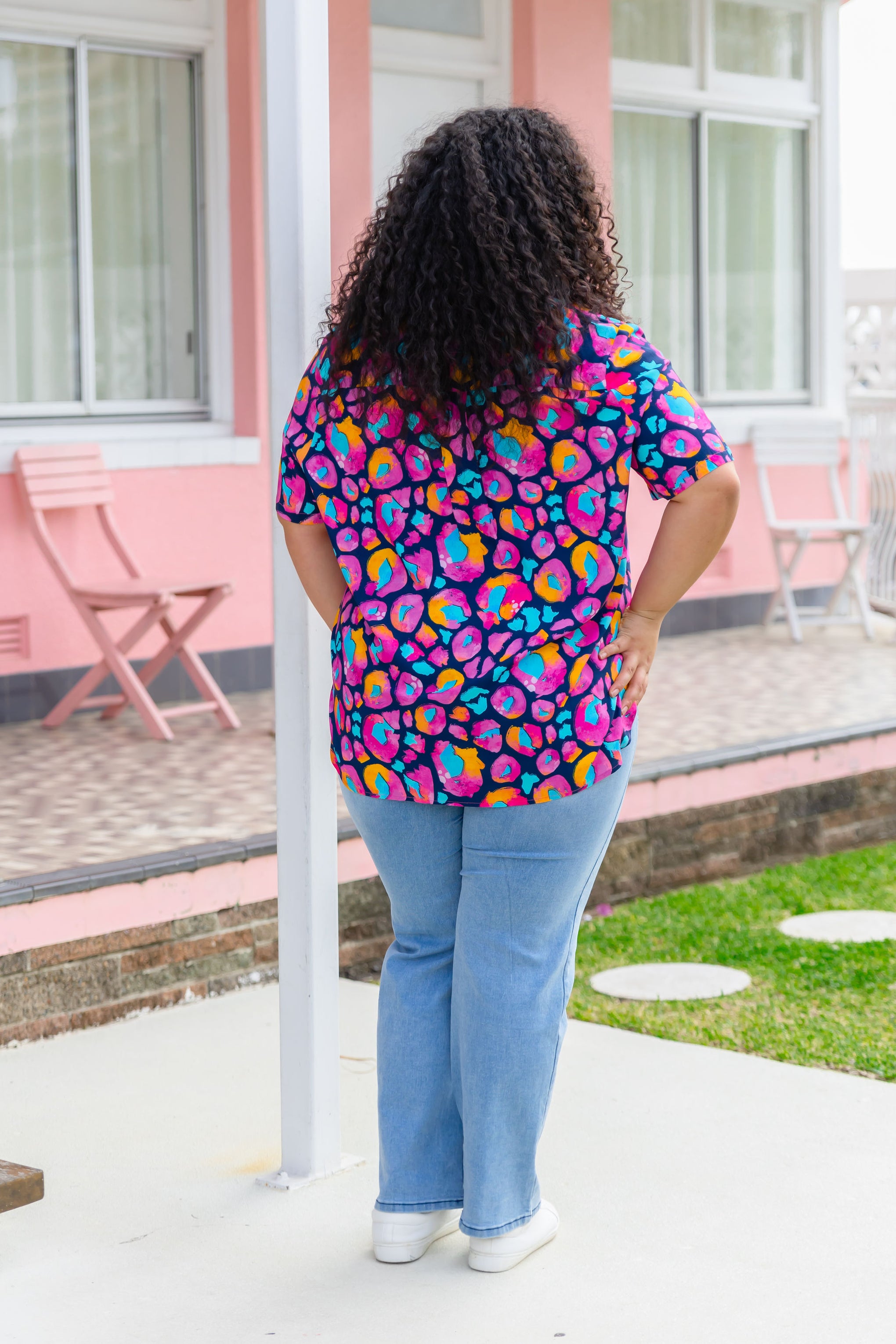 Samara Shirt in Magenta Leopard by Kasey Rainbow