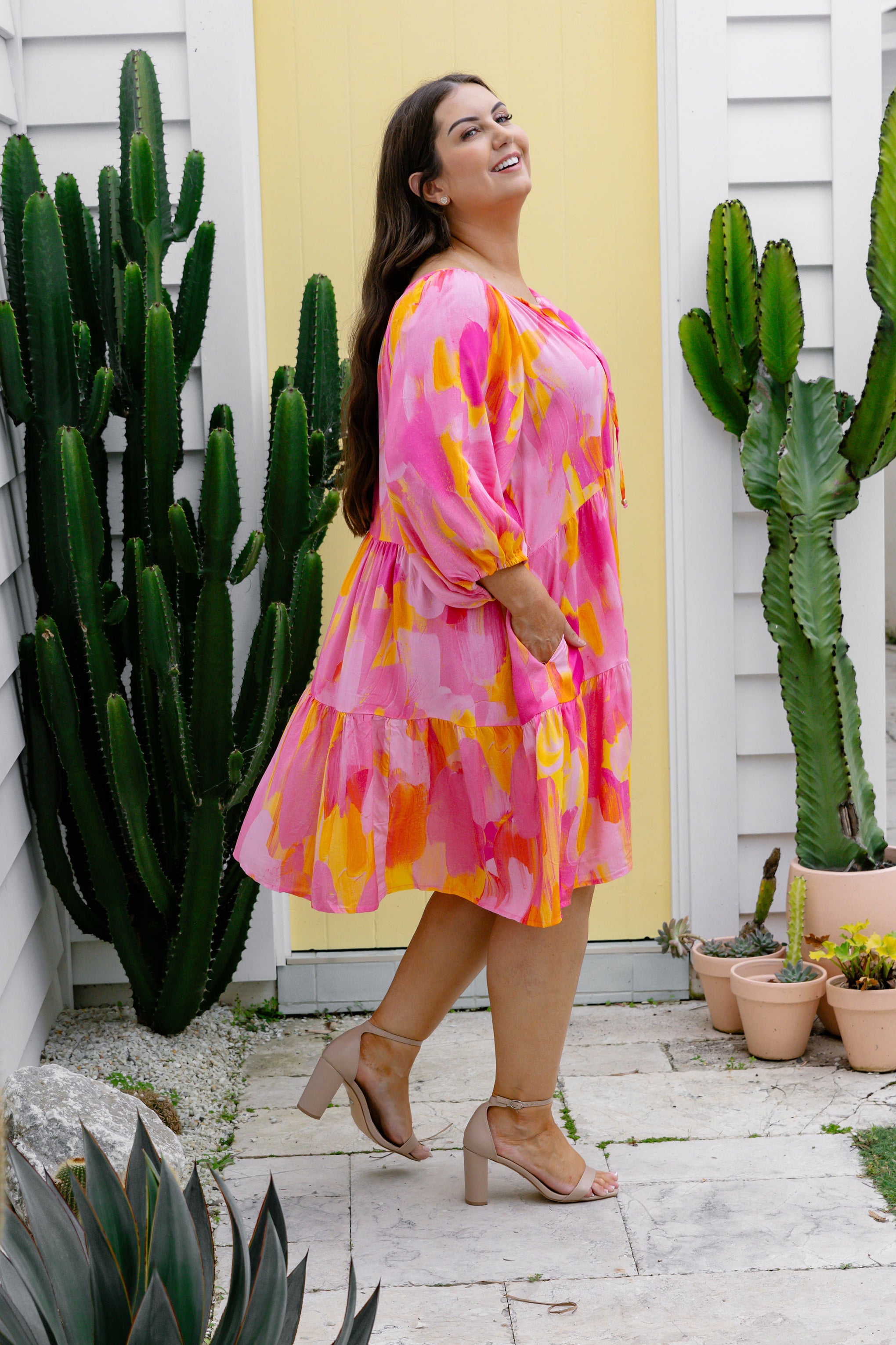 Mahli Dress in Pink Bloom by Maggi McDonald