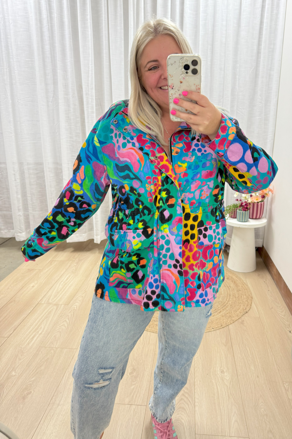 Lakey Jacket in Electric Leopard by Kasey Rainbow