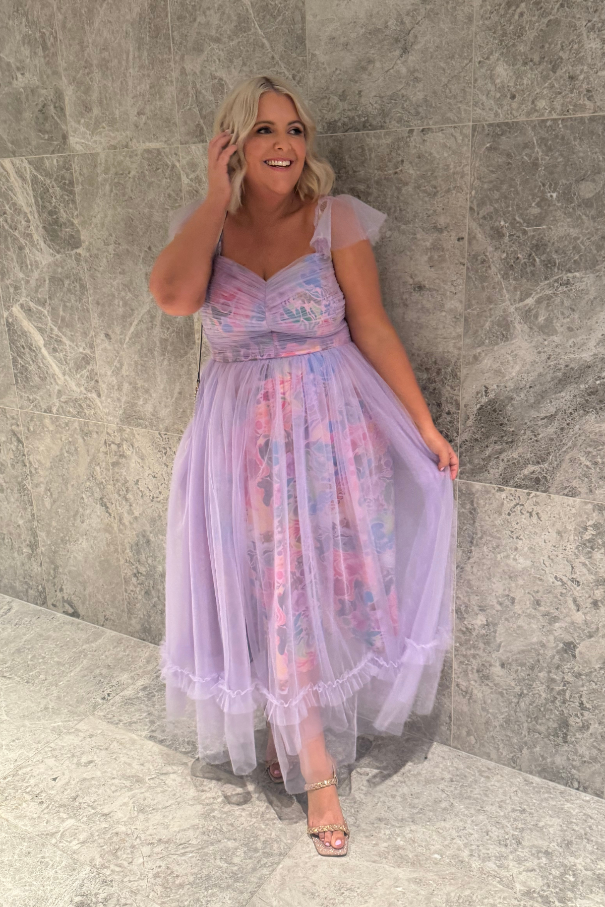Princess Tulle Ruffle Maxi Dress in Aussie Lilac by Kasey Rainbow