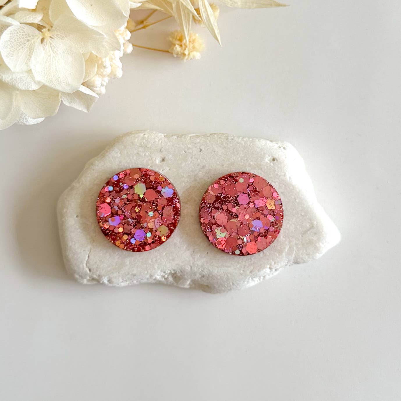 Resin Studs- Glitter: Bright / Small