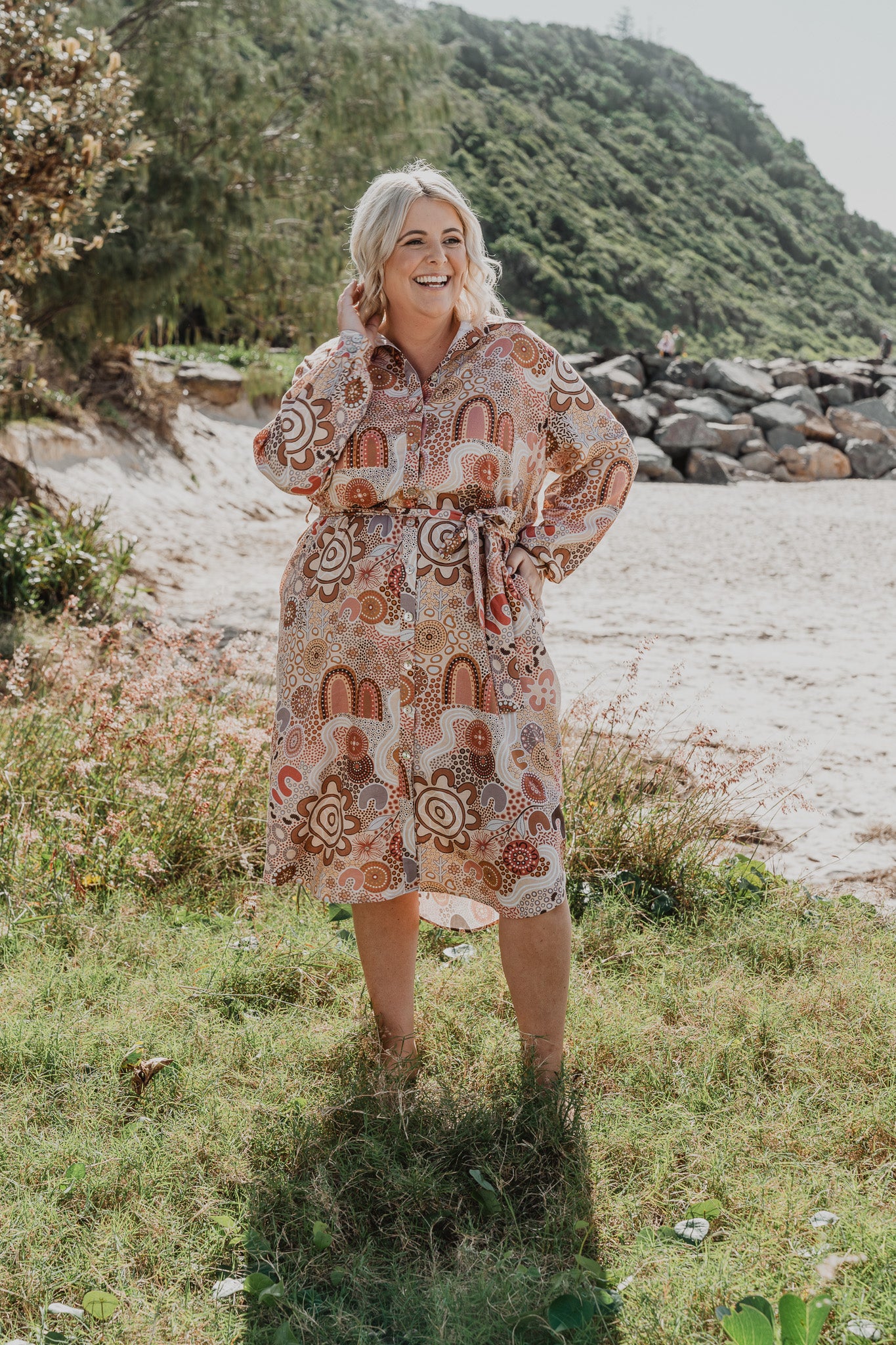 Lana Midi Shirt Dress in Rise and Bloom