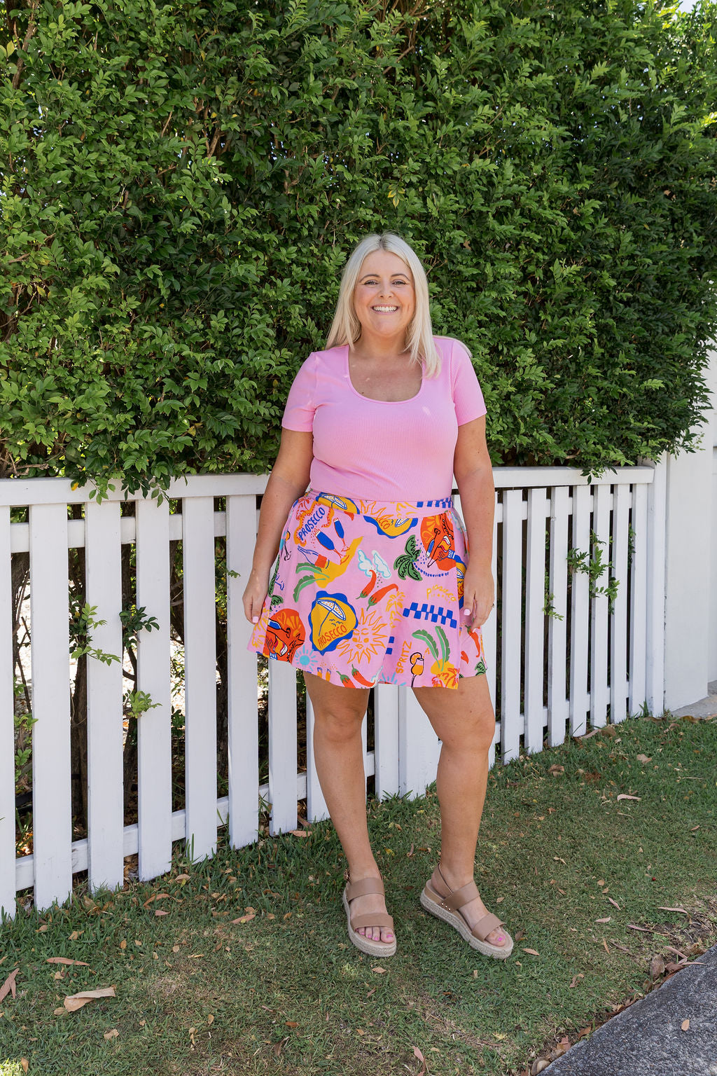 Billi Rib Tee in Barbie Pink