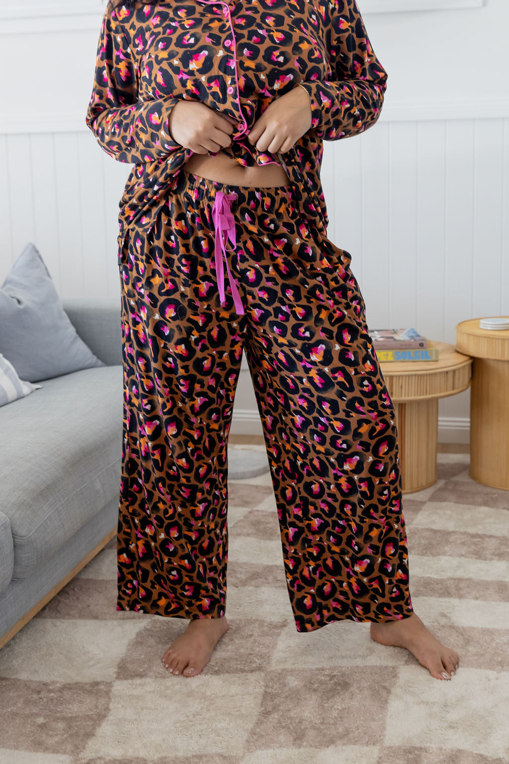 Zen L/S Shirt & Pant Sleepwear Set in Bronze Leopard by Kasey Rainbow