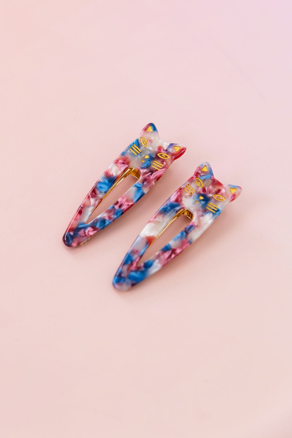 Cat Hair Clips in Pink & Blue
