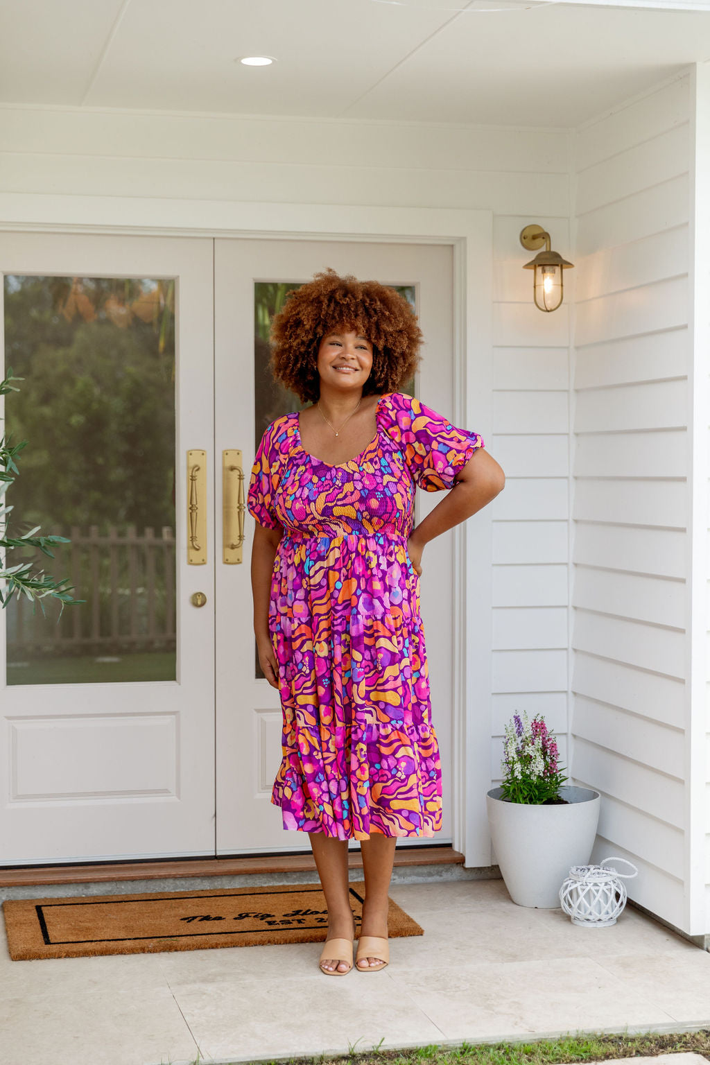 Peri Midi Dress in Ruby by Kasey Rainbow