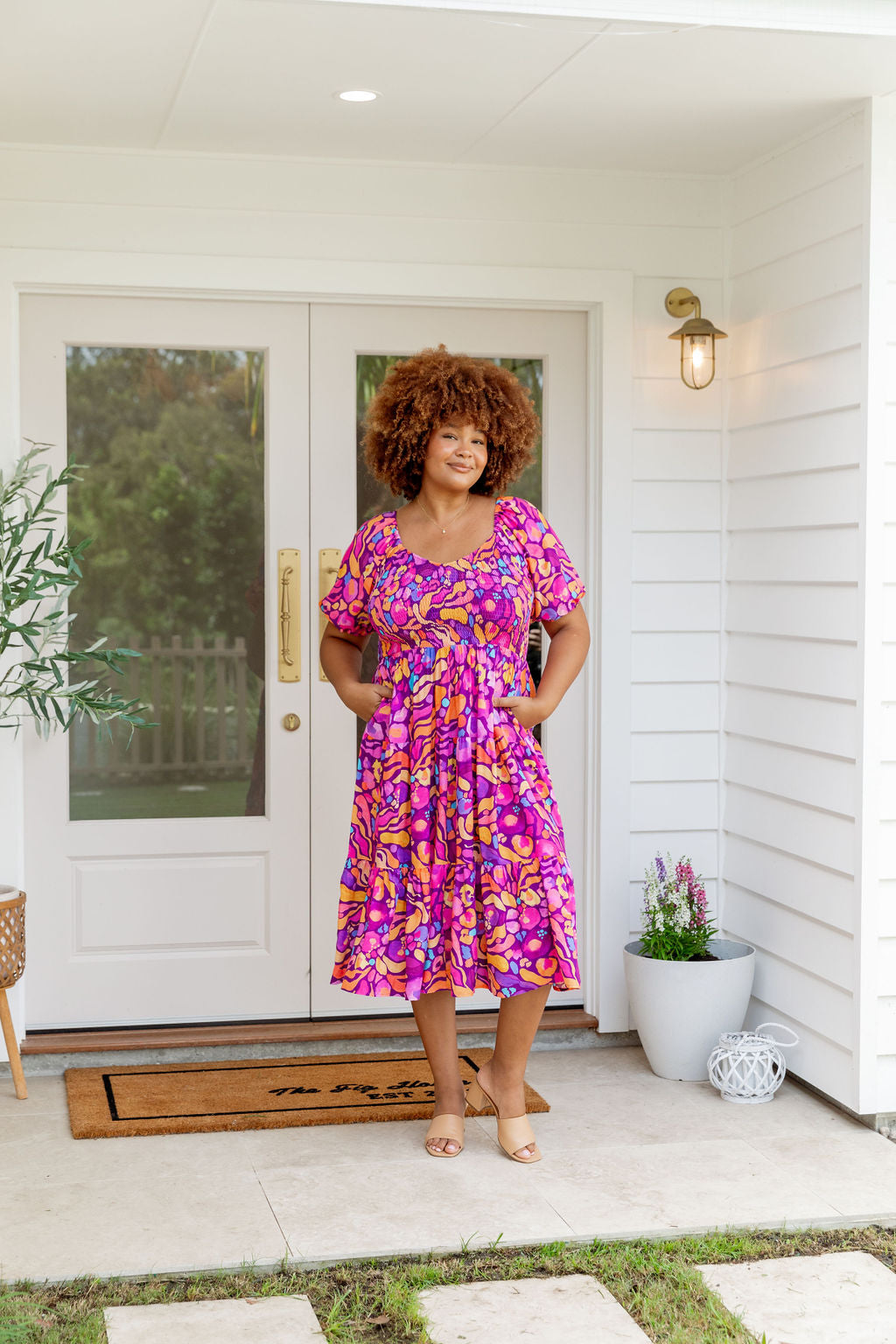 Peri Midi Dress in Ruby by Kasey Rainbow