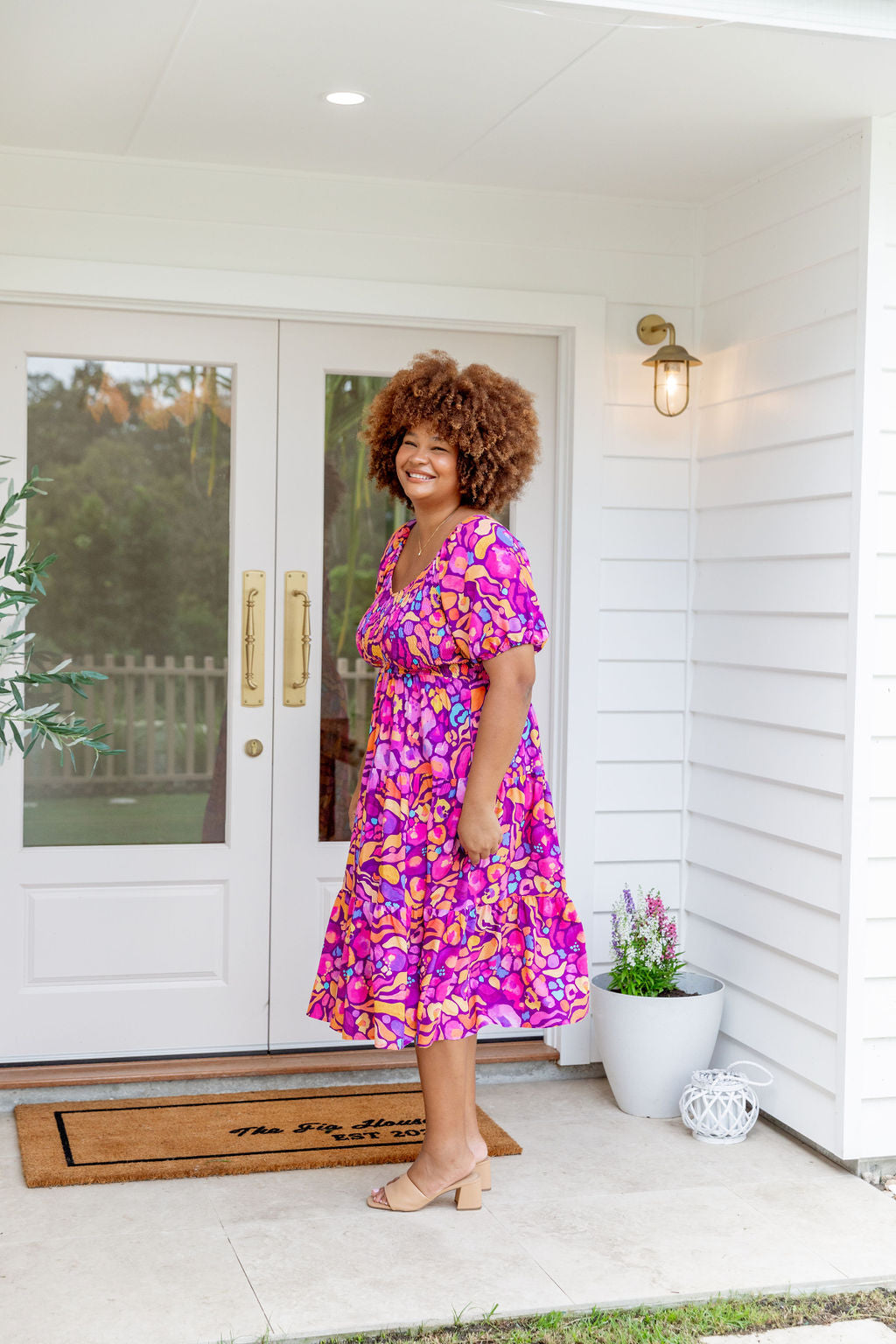Peri Midi Dress in Ruby by Kasey Rainbow