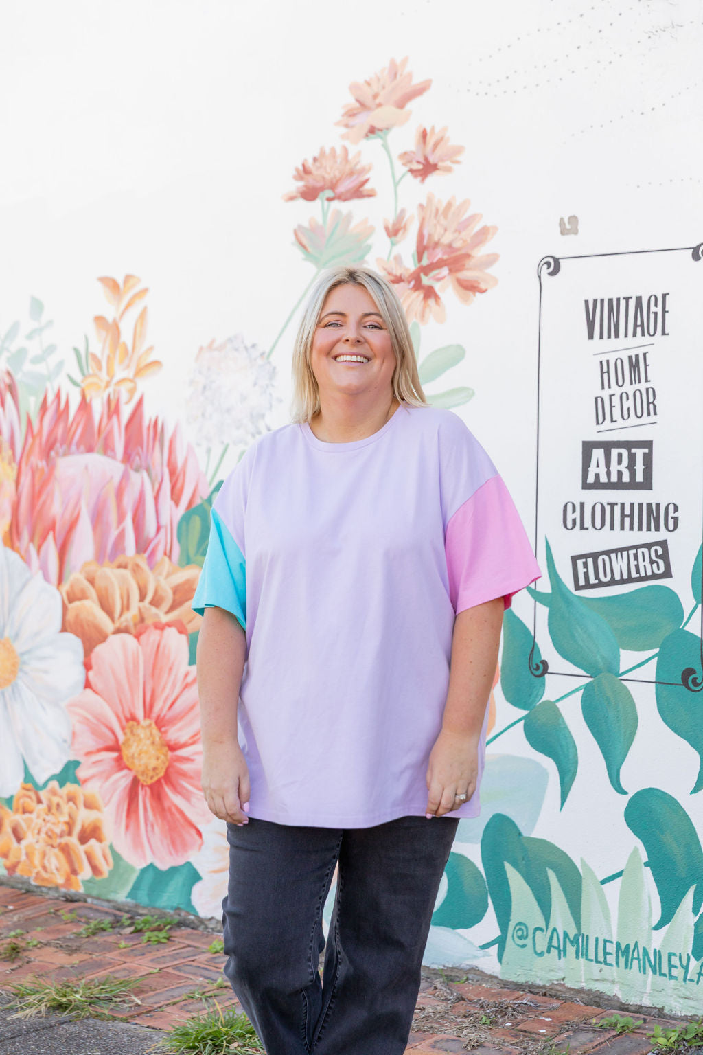 Ella Blocked T-Shirt In Purple
