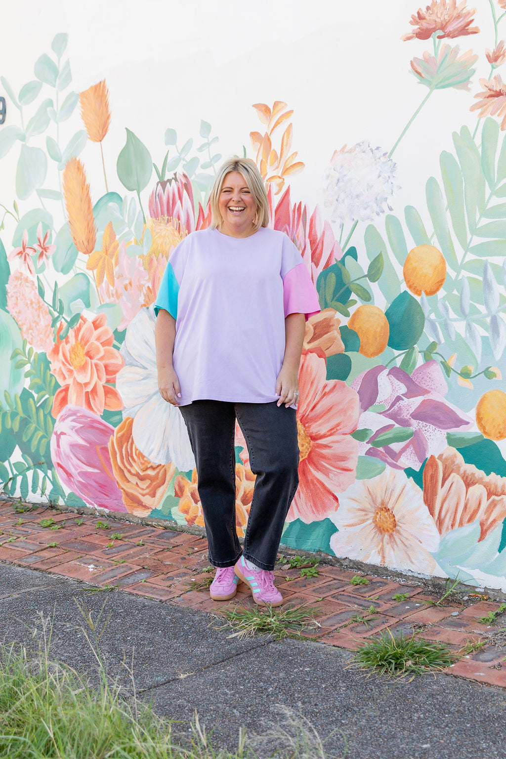 Ella Blocked T-Shirt In Purple