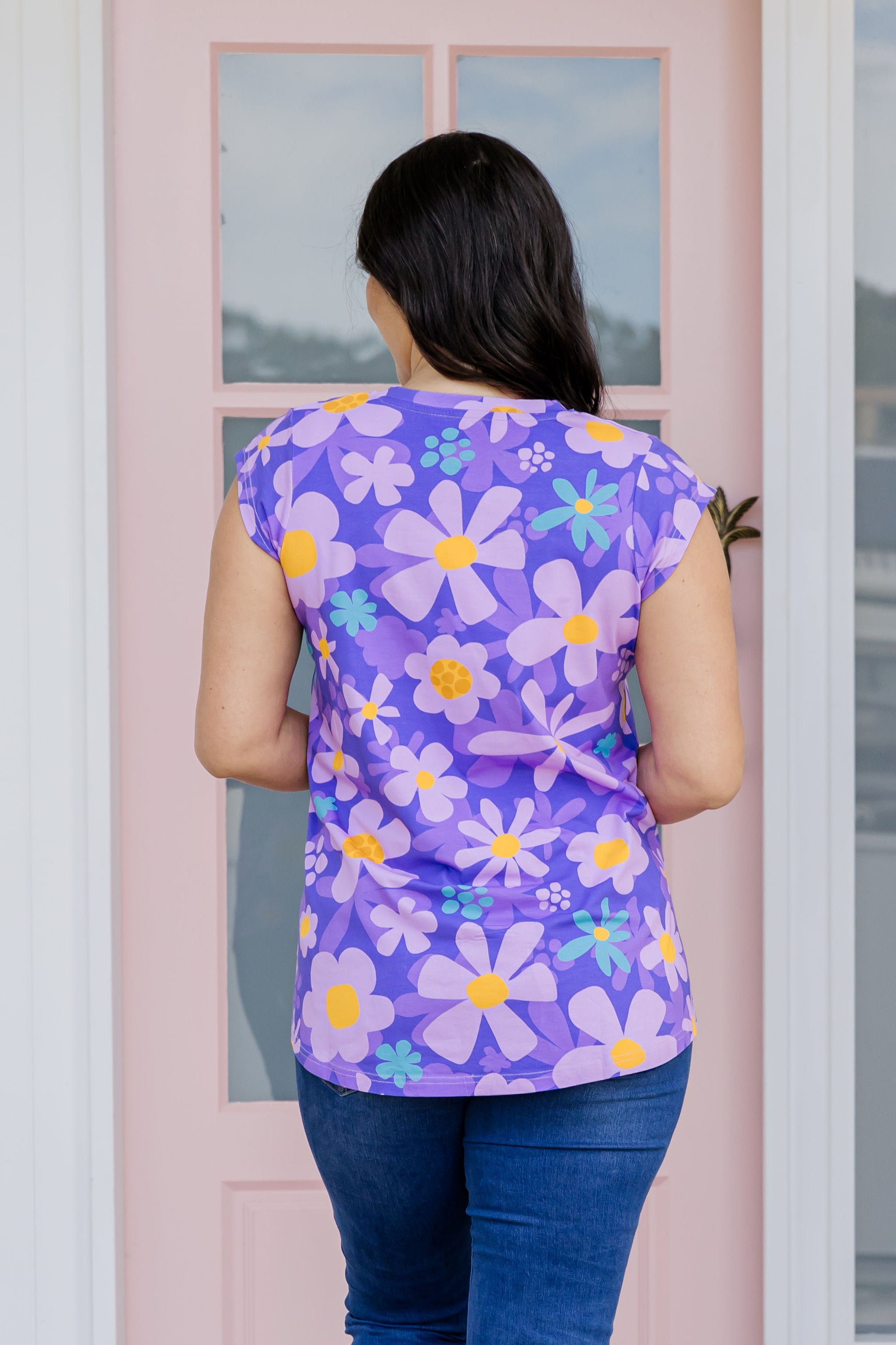 Penny Shirt in Lilac Daisies