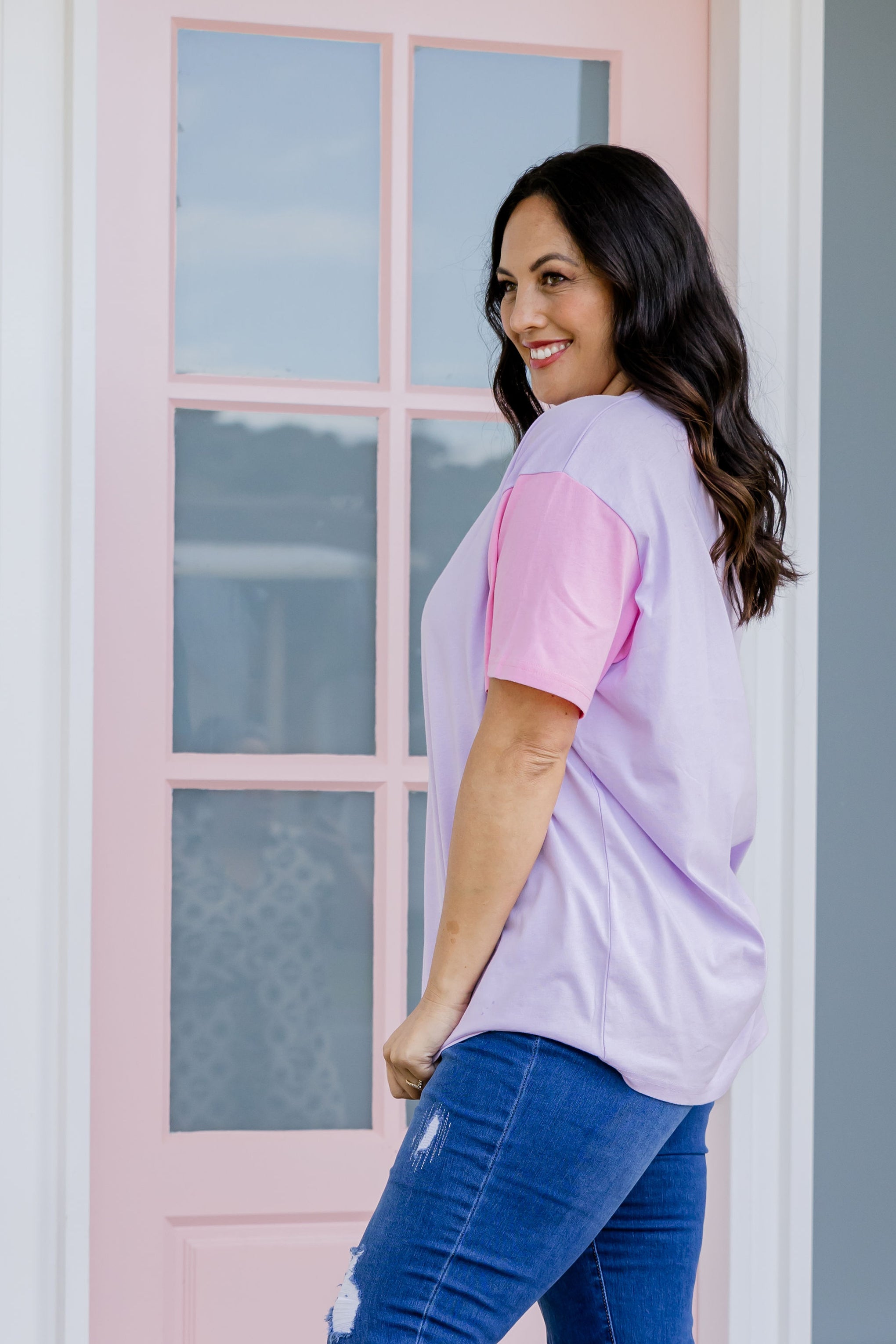 Ella Blocked T-Shirt In Purple