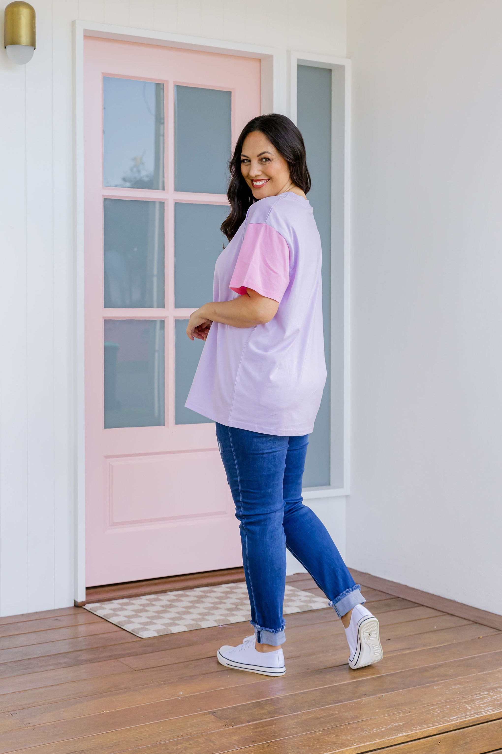 Ella Blocked T-Shirt In Purple
