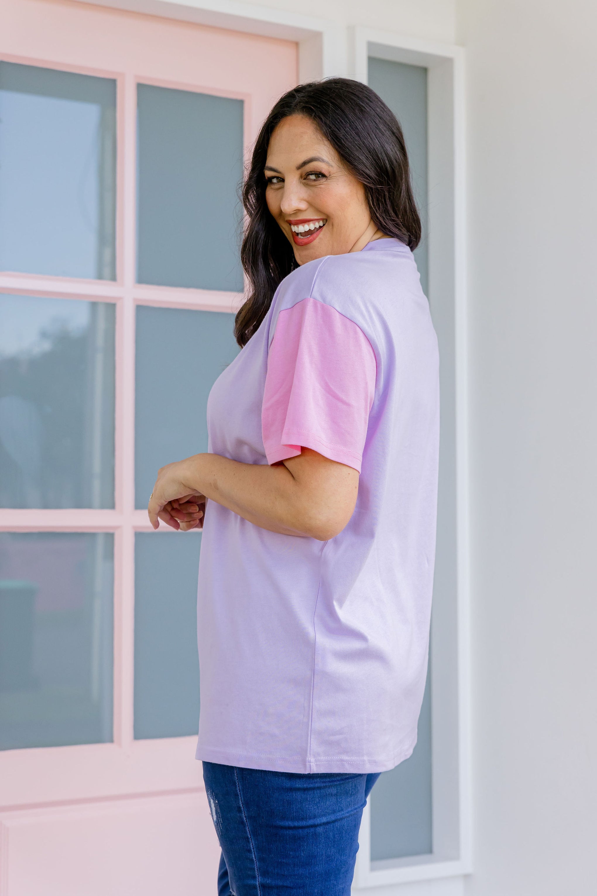Ella Blocked T-Shirt In Purple