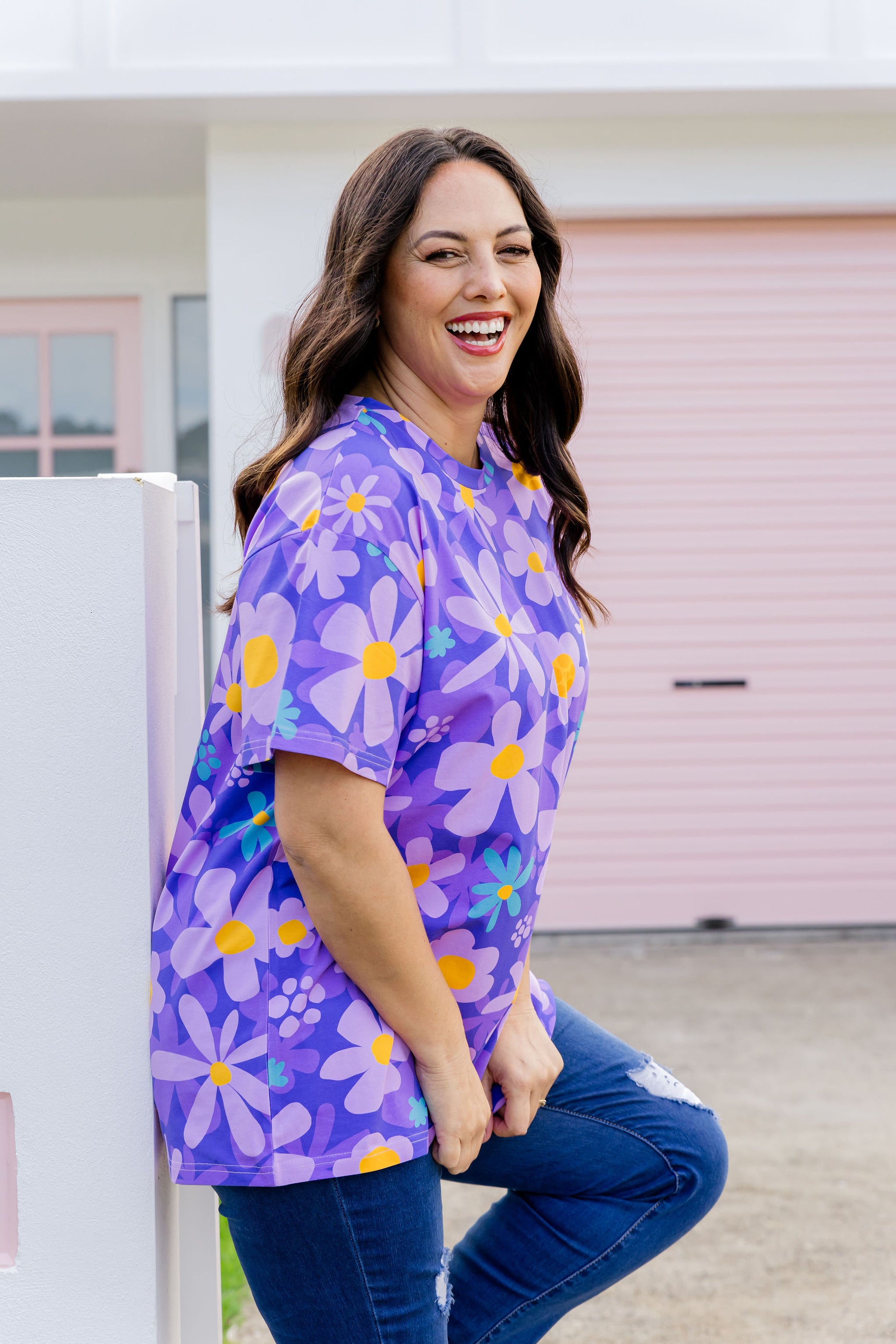 Coco T-Shirt in Lilac Daisies