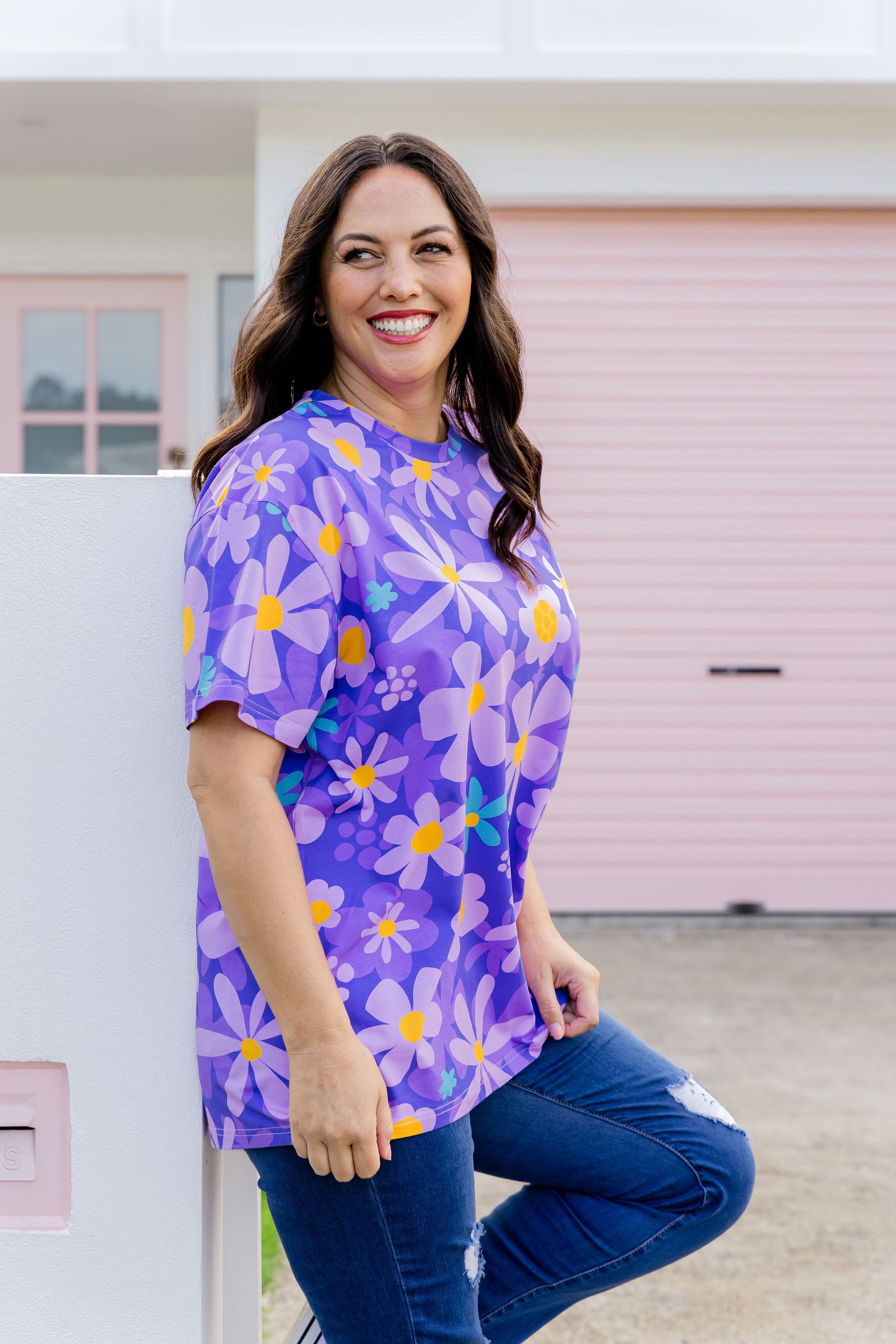 Coco T-Shirt in Lilac Daisies