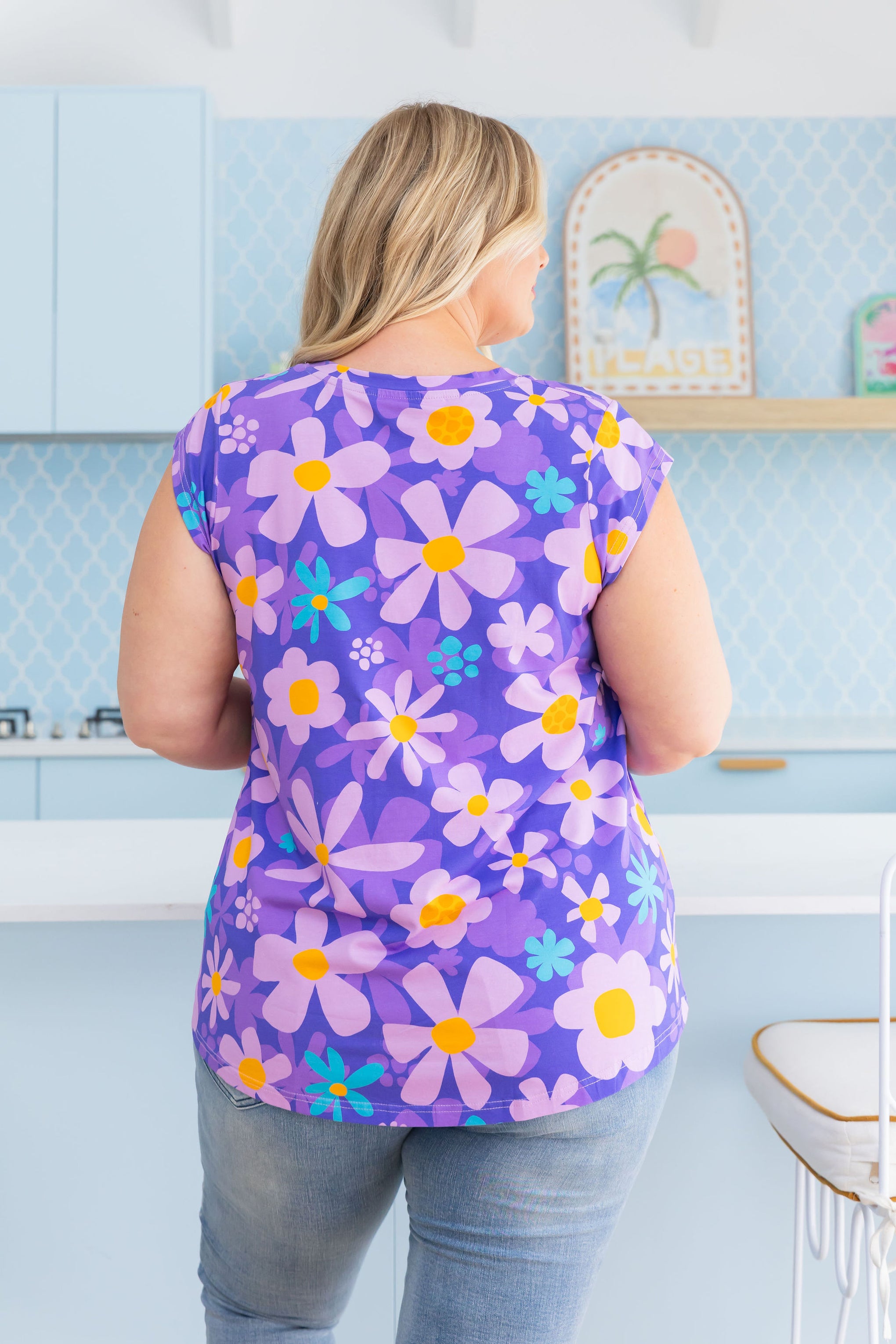 Penny Shirt in Lilac Daisies