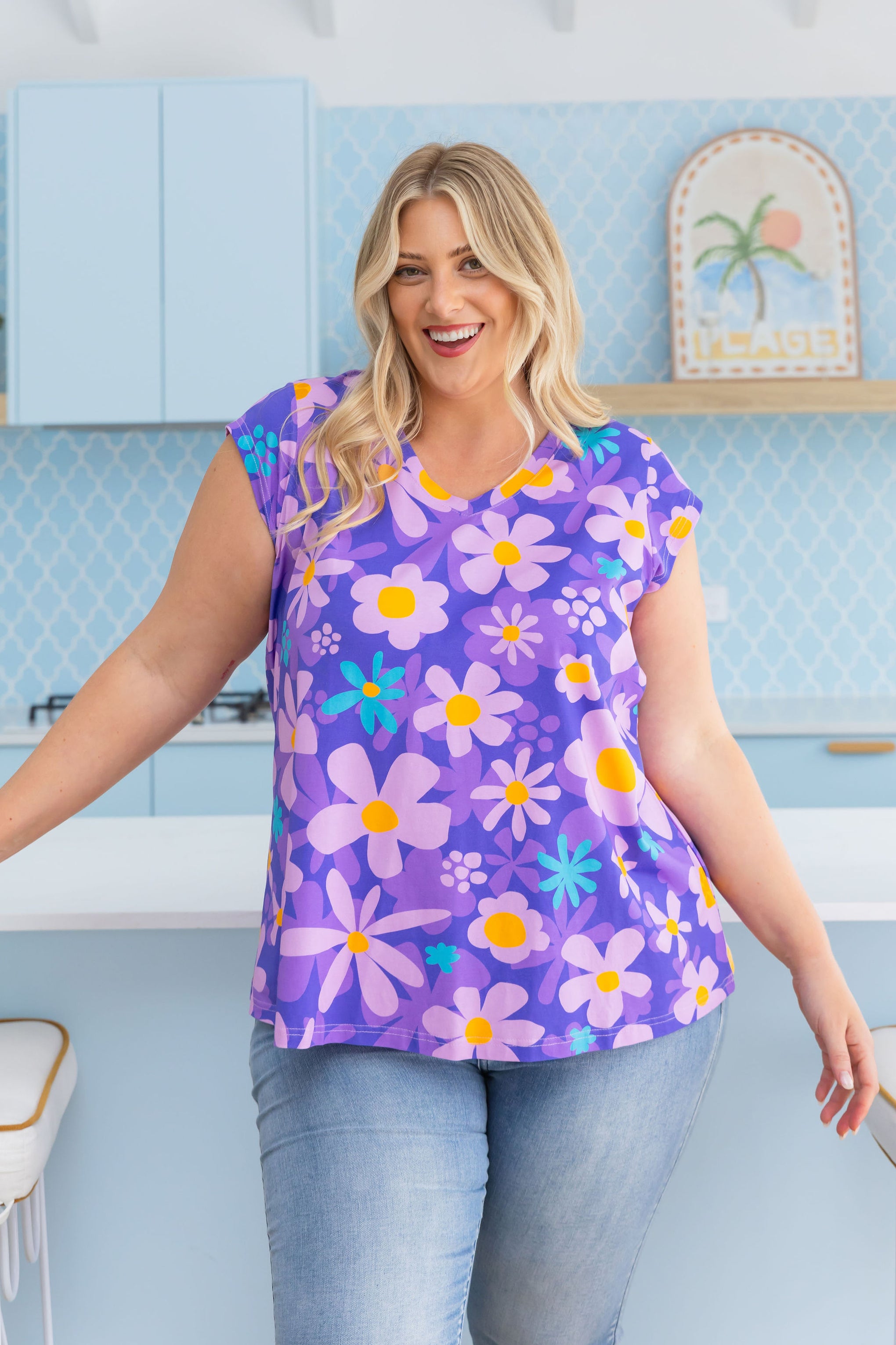 Penny Shirt in Lilac Daisies
