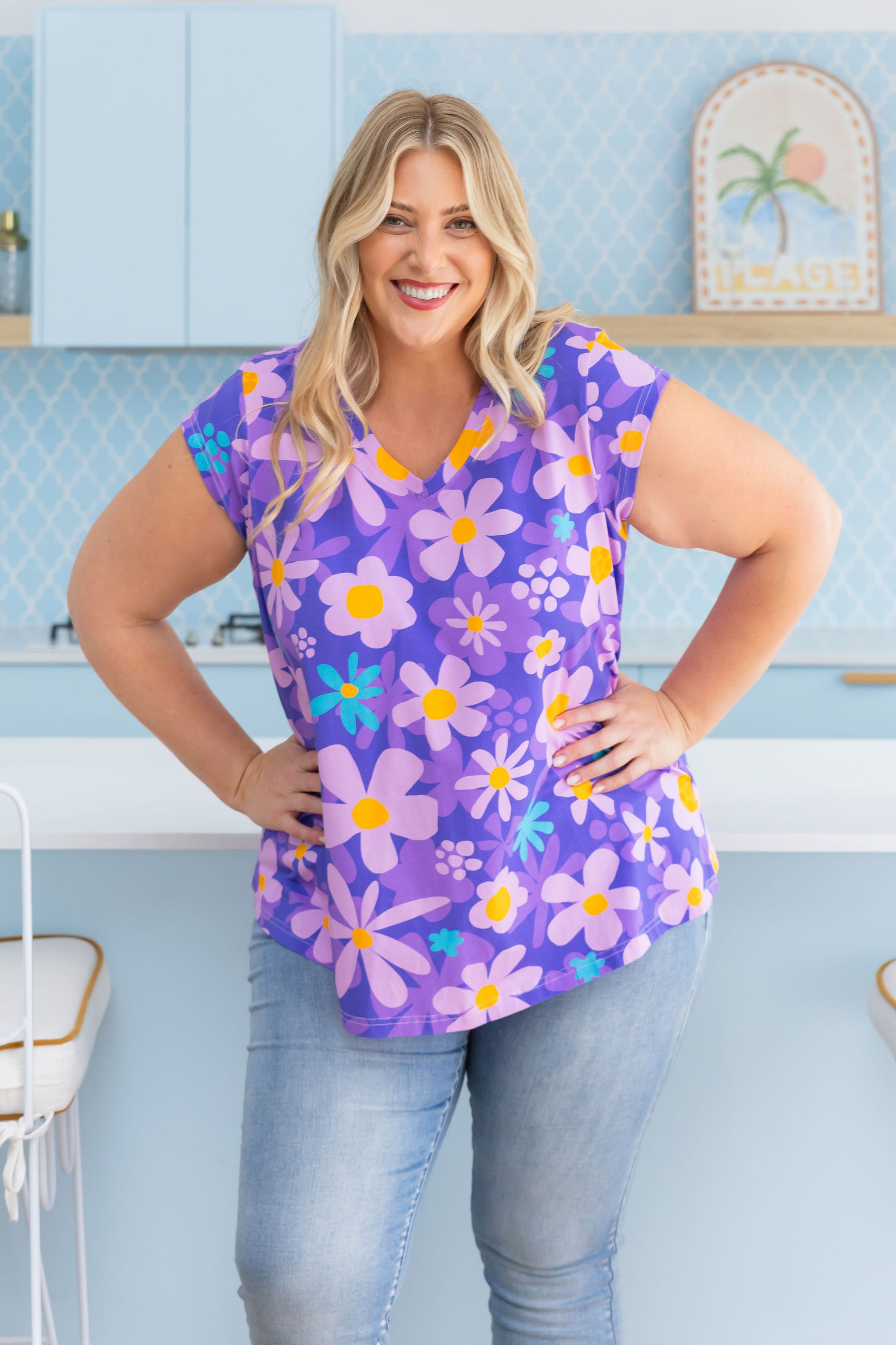 Penny Shirt in Lilac Daisies