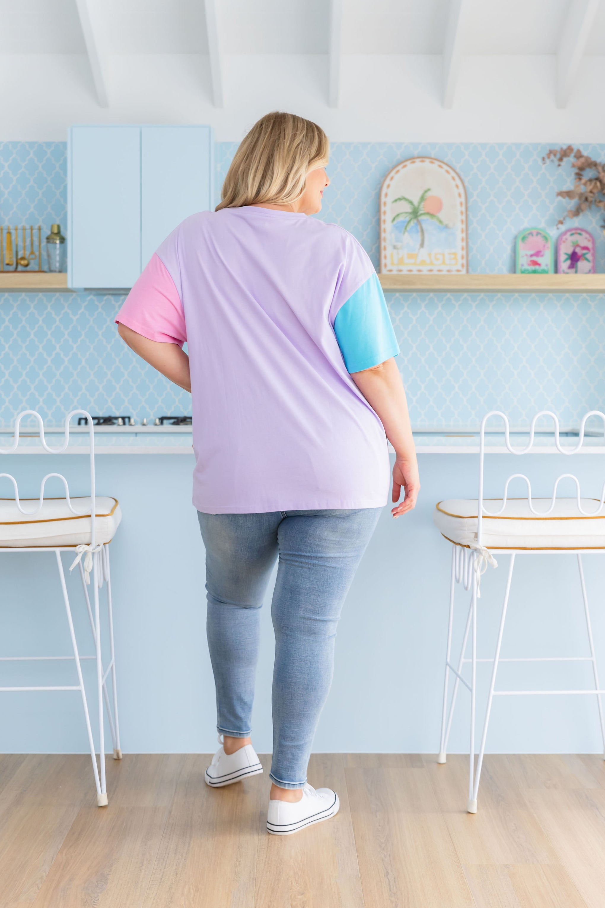 Ella Blocked T-Shirt In Purple