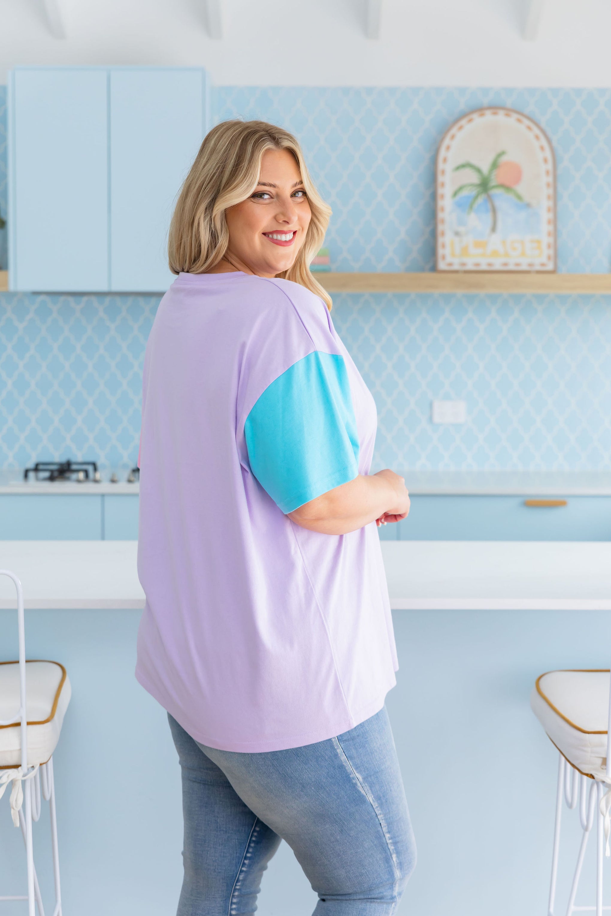 Ella Blocked T-Shirt In Purple
