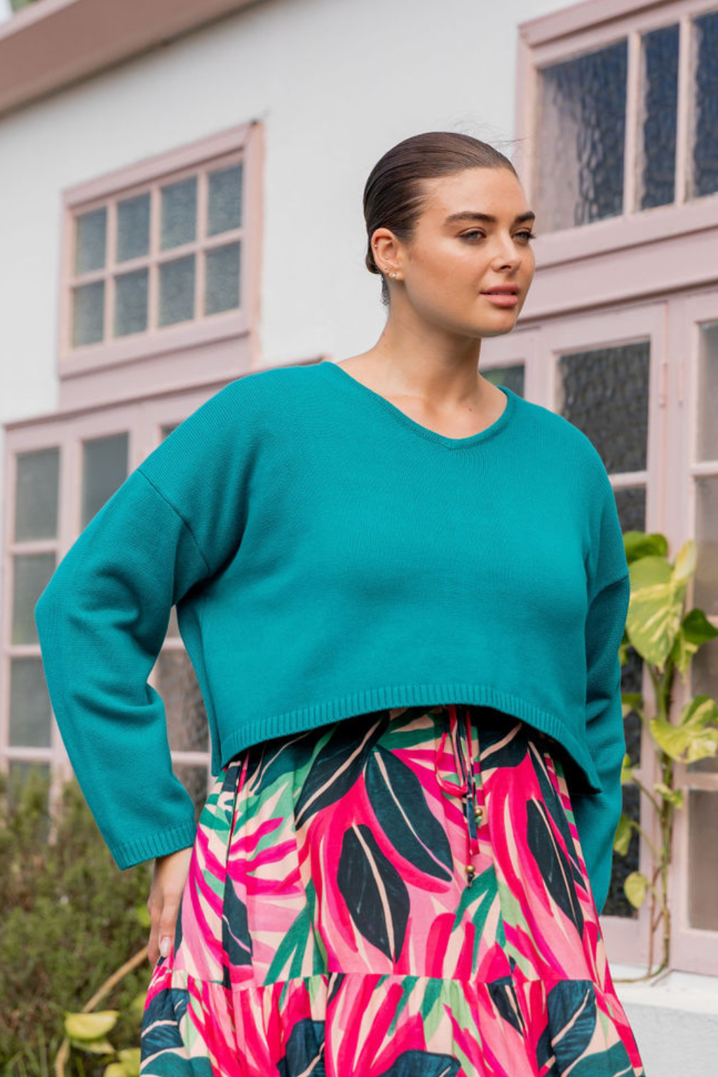 Blakely Crop Knit In Green