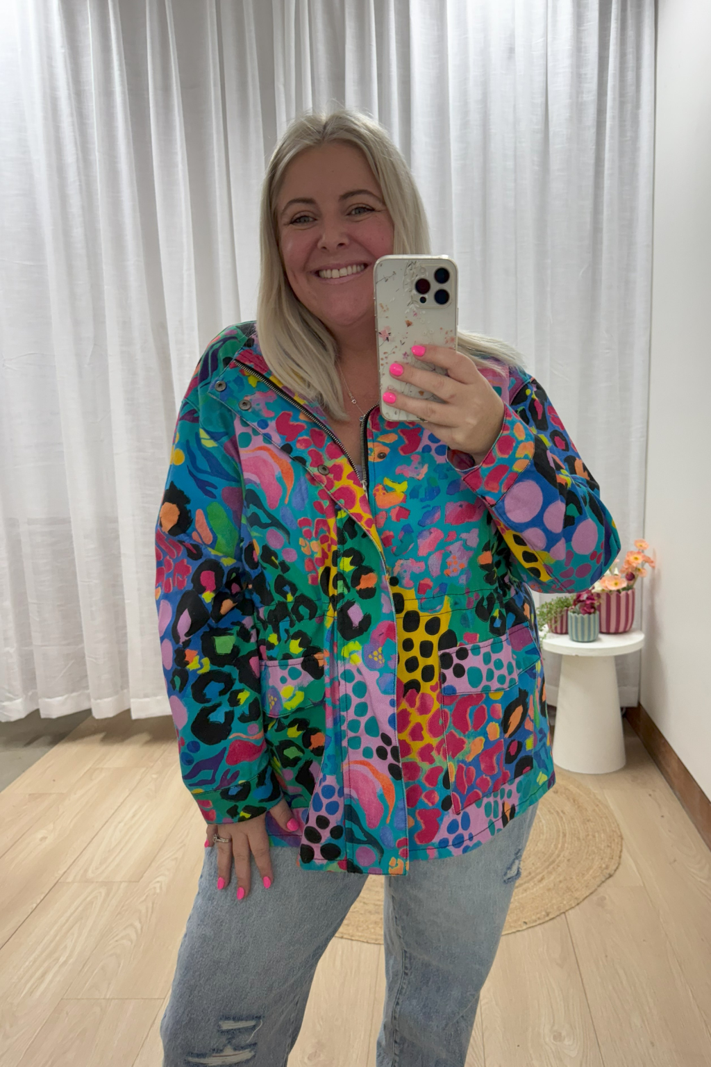 Lakey Jacket in Electric Leopard by Kasey Rainbow