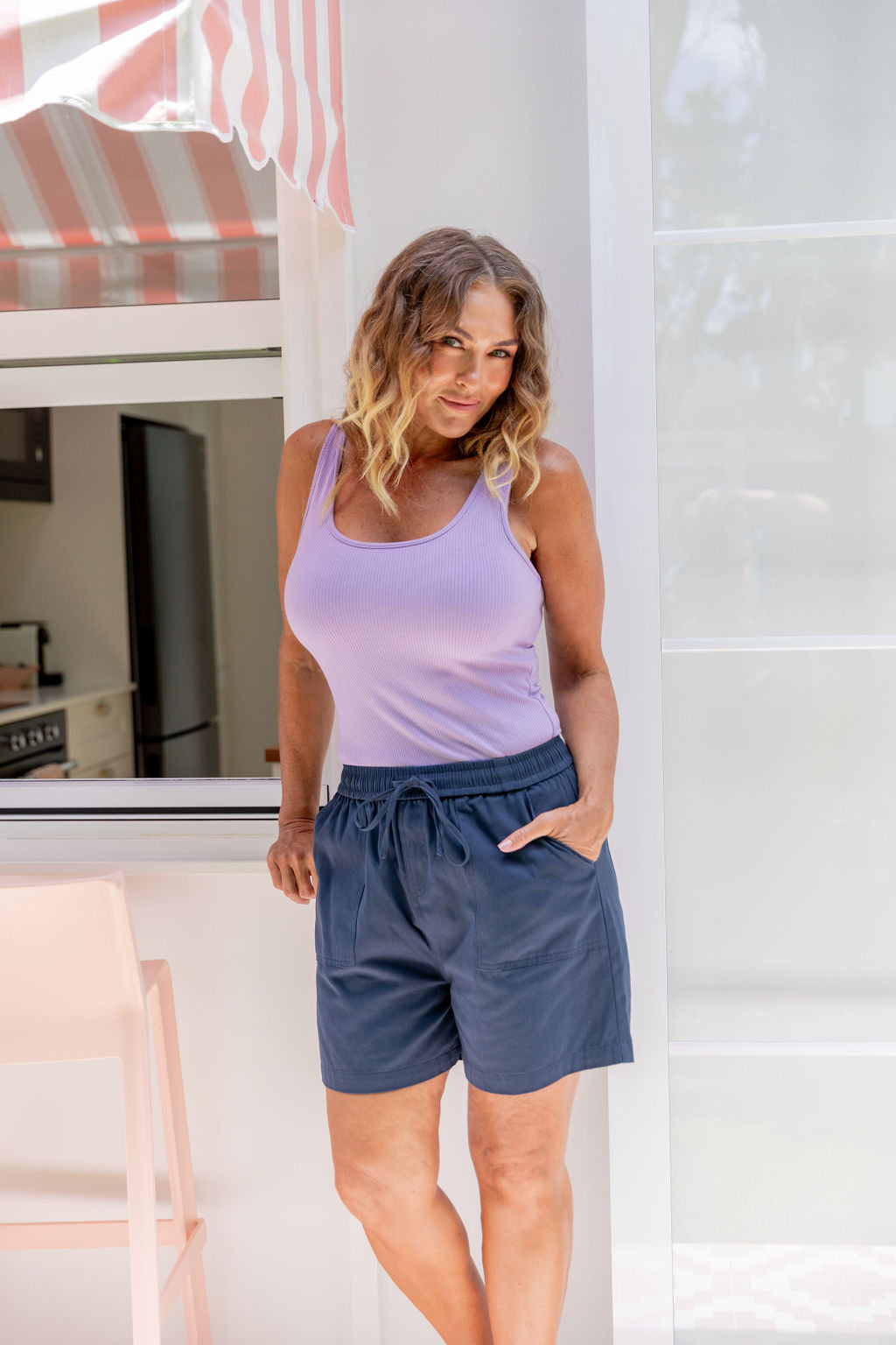Twill Shorts in Navy