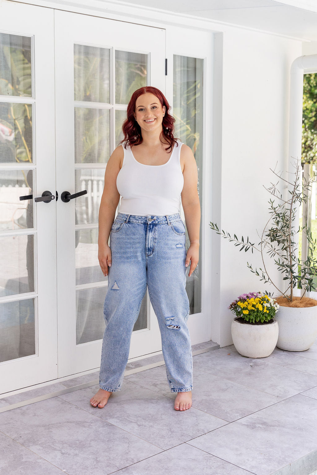 Cerys Jeans in Light Blue Acid Wash