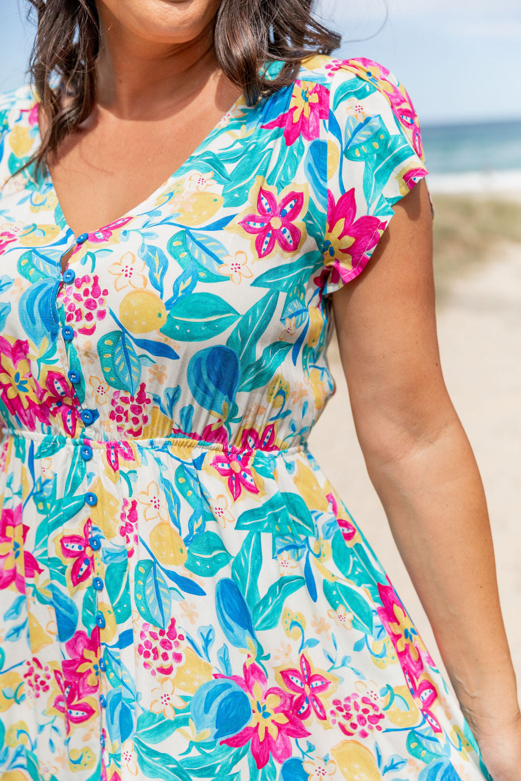 Brontie Dress in Lemon Garden