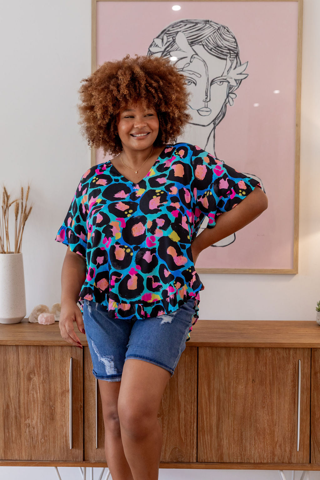 Natalie Top in Kasey Leopard by Kasey Rainbow