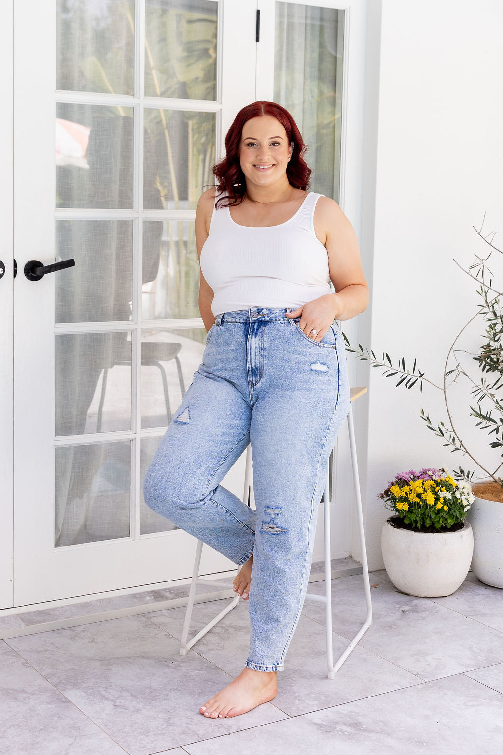 Cerys Jeans in Light Blue Acid Wash