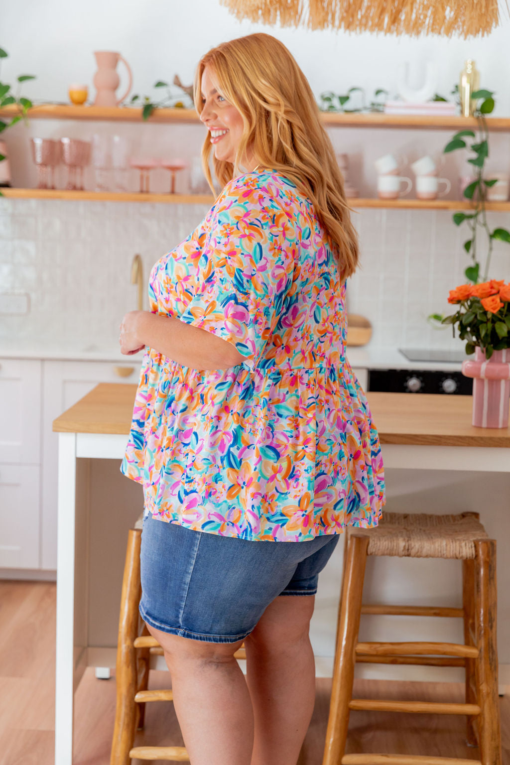 Cally Top in Carnival Floral