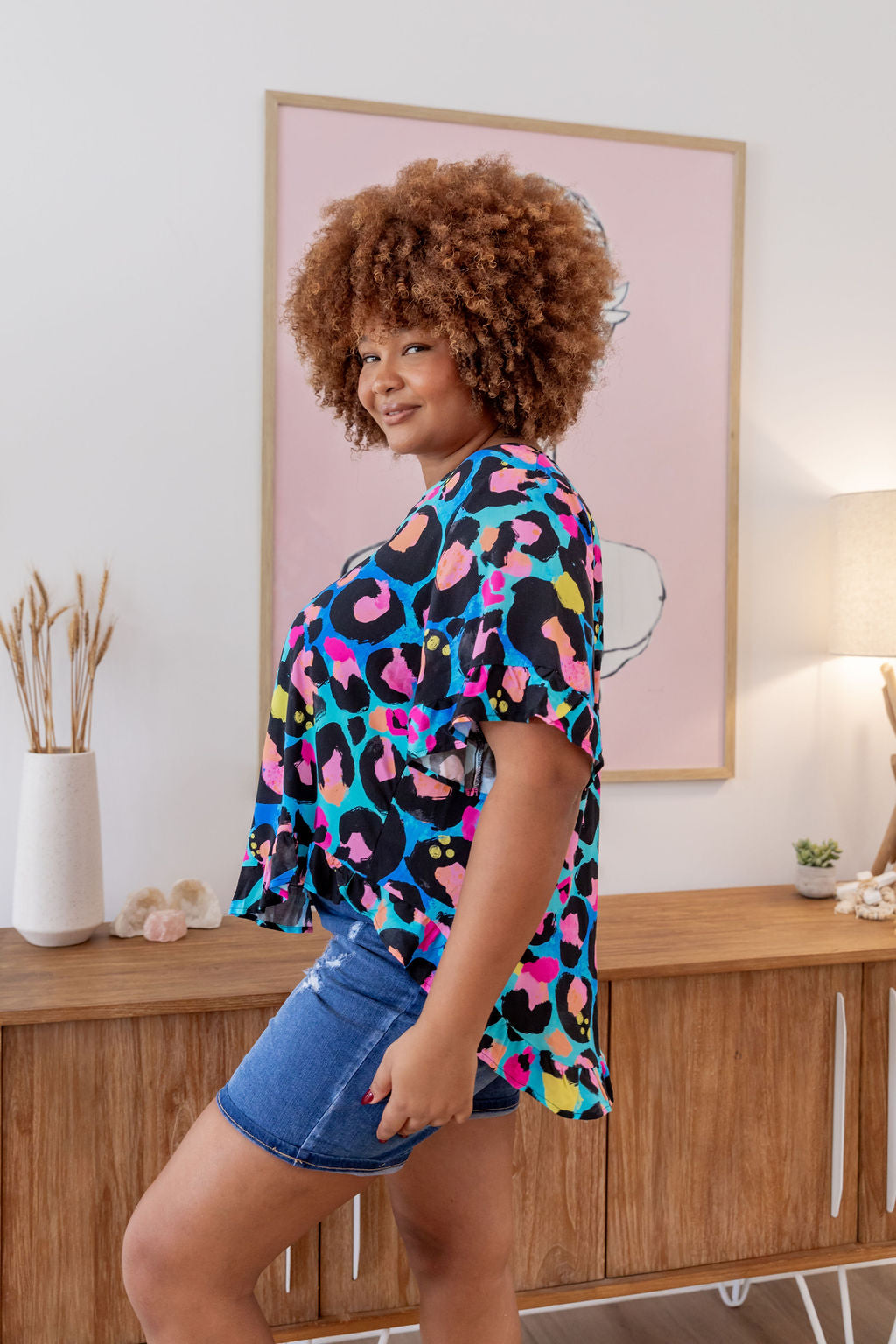 Natalie Top in Kasey Leopard by Kasey Rainbow