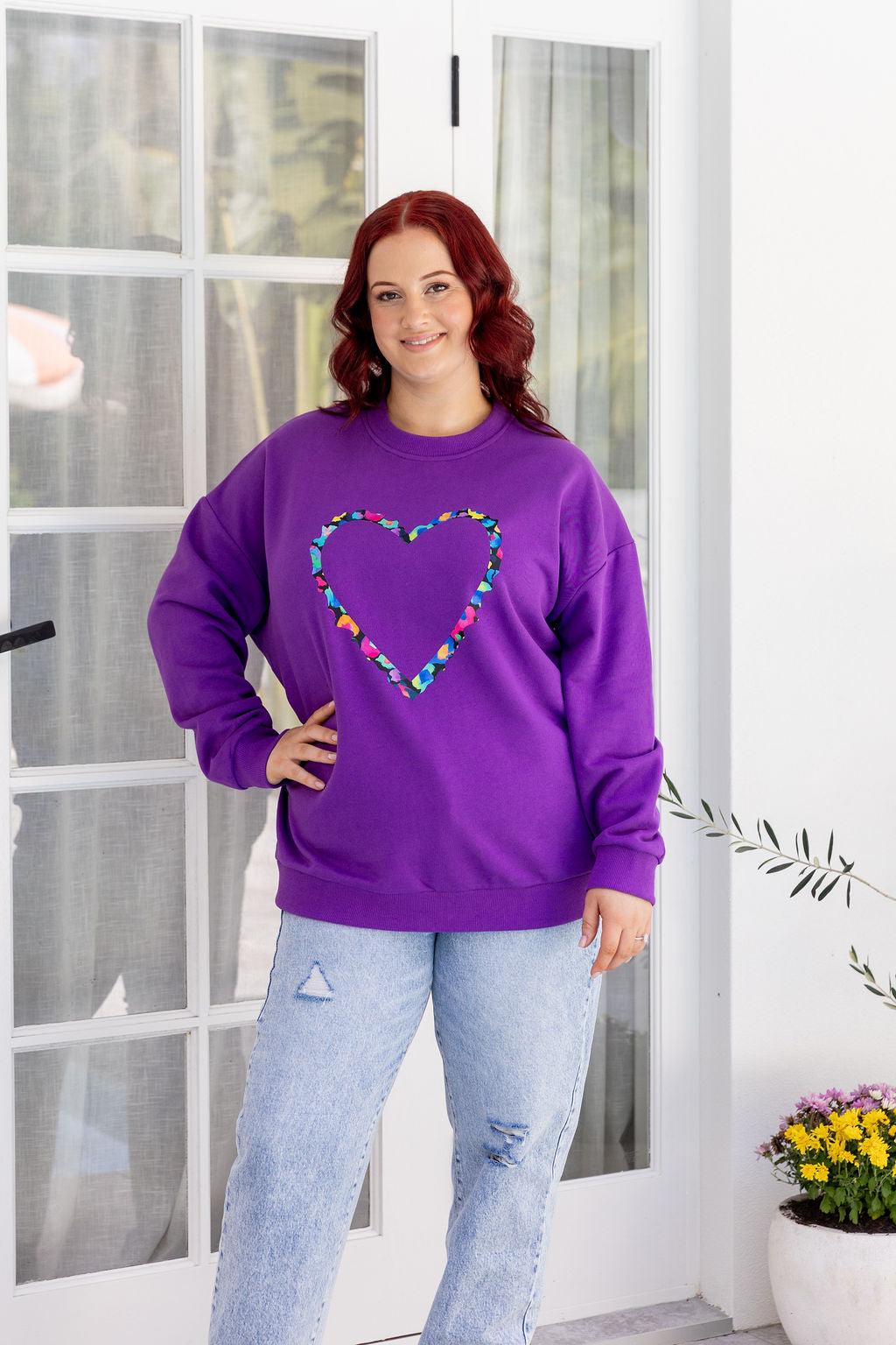 Adore Heart Sweater in Purple by Kasey Rainbow