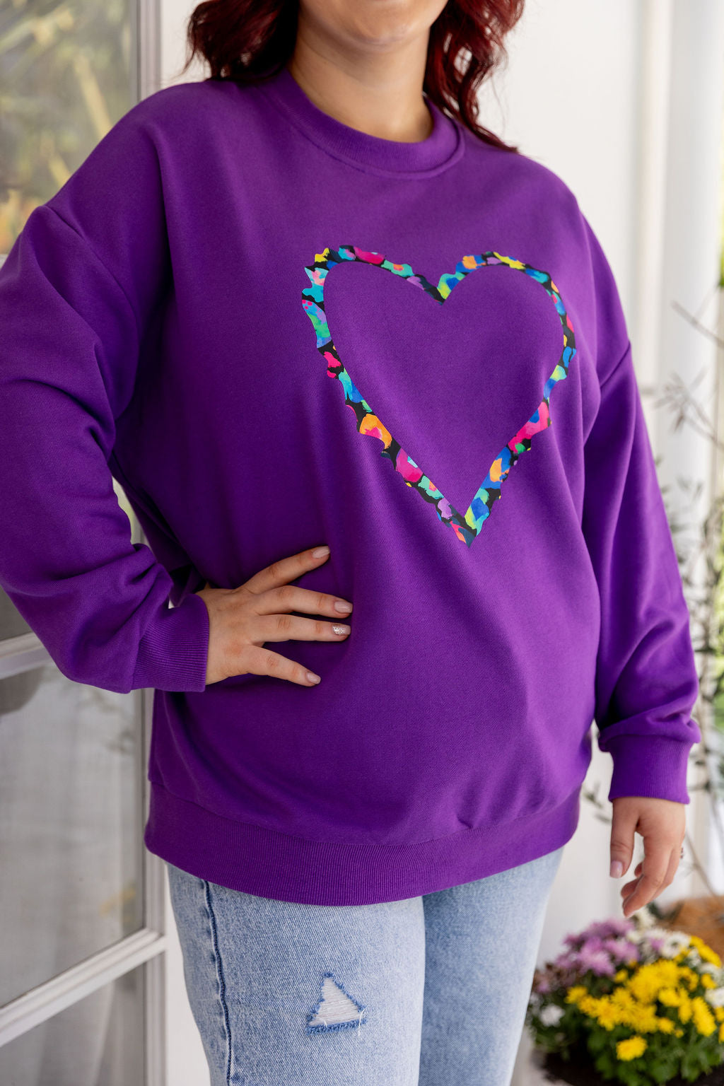 Adore Heart Sweater in Purple by Kasey Rainbow