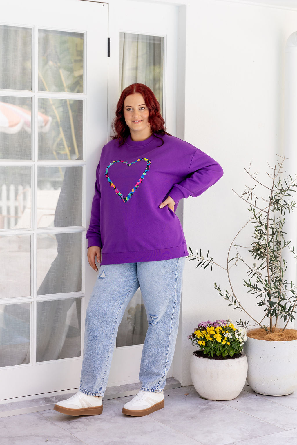 Adore Heart Sweater in Purple by Kasey Rainbow
