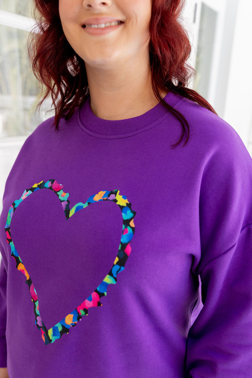 Adore Heart Sweater in Purple by Kasey Rainbow