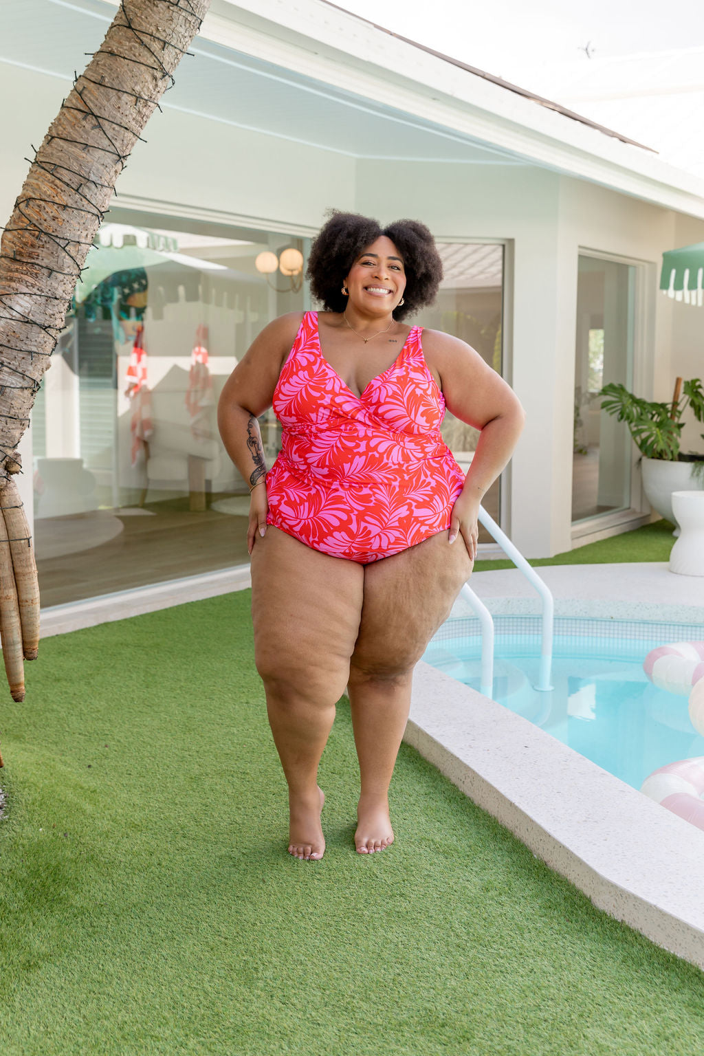 Burleigh Tankini Top In Pink Jungle