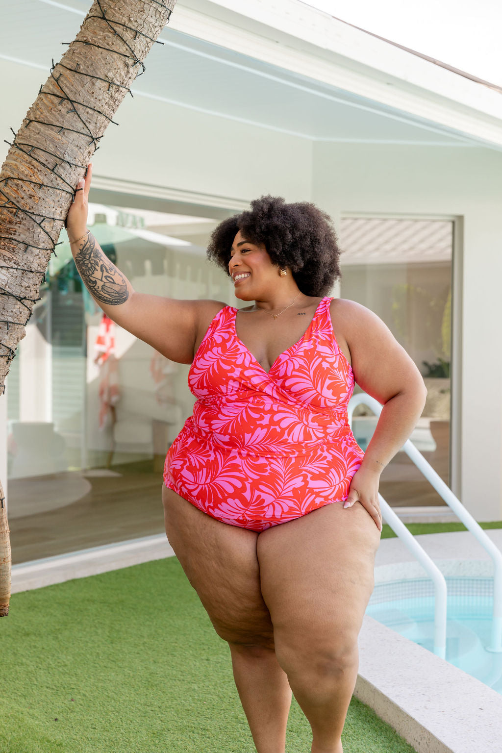 Burleigh Tankini Top In Pink Jungle