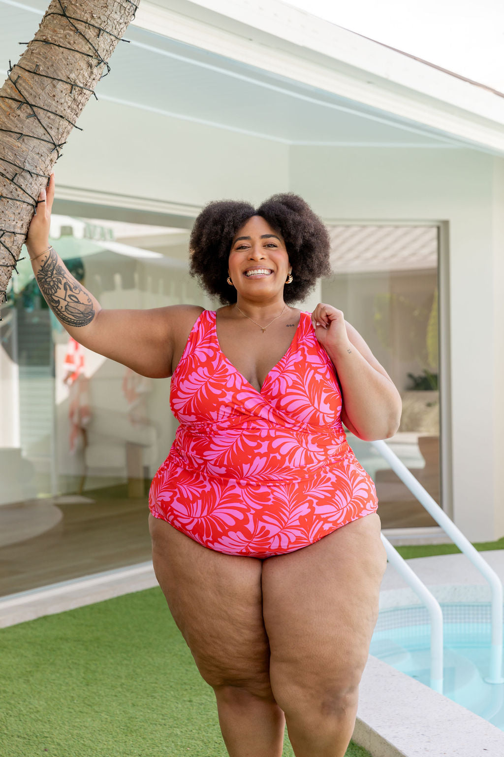 Burleigh Tankini Top In Pink Jungle