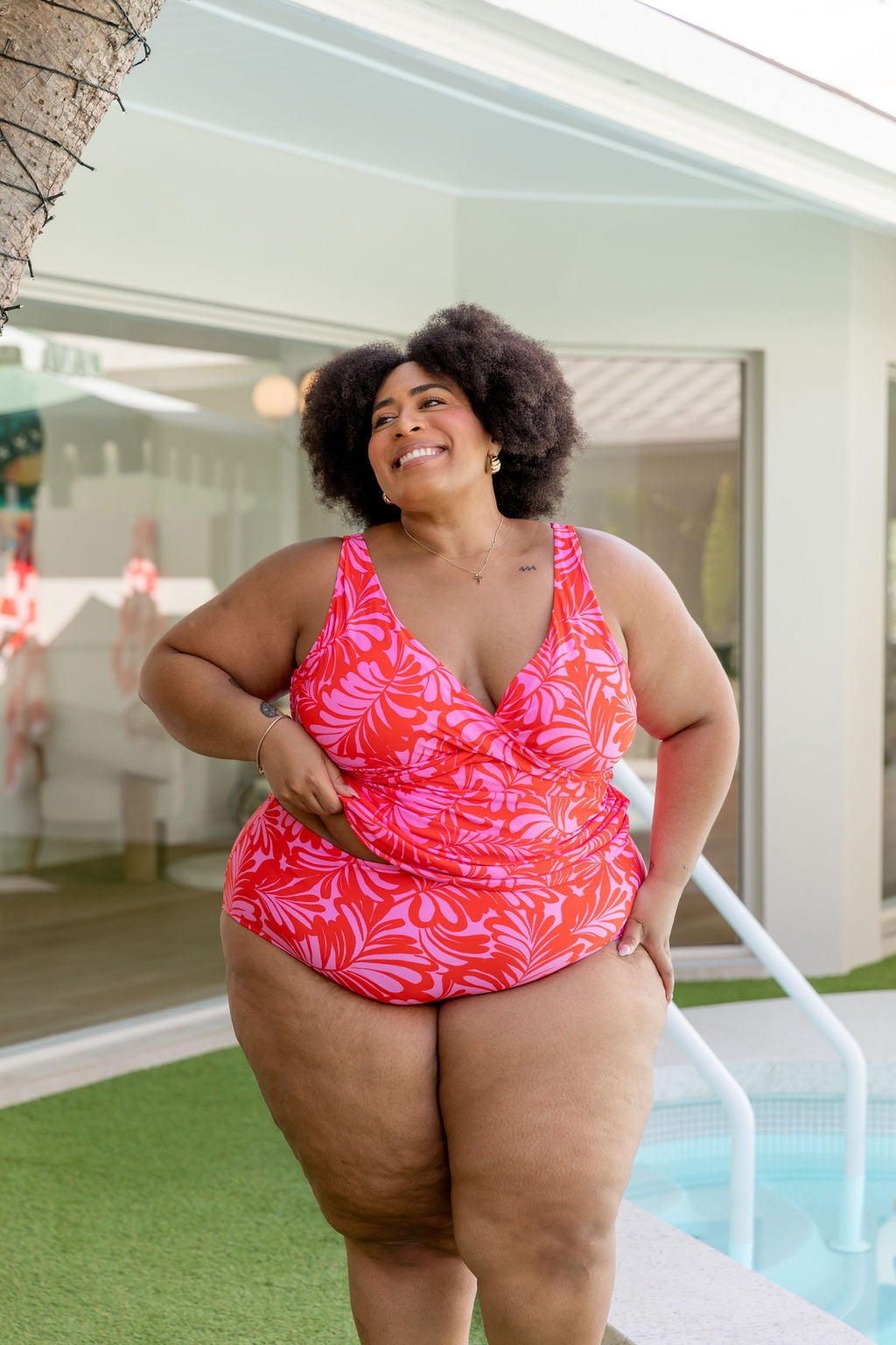 Burleigh Tankini Top In Pink Jungle